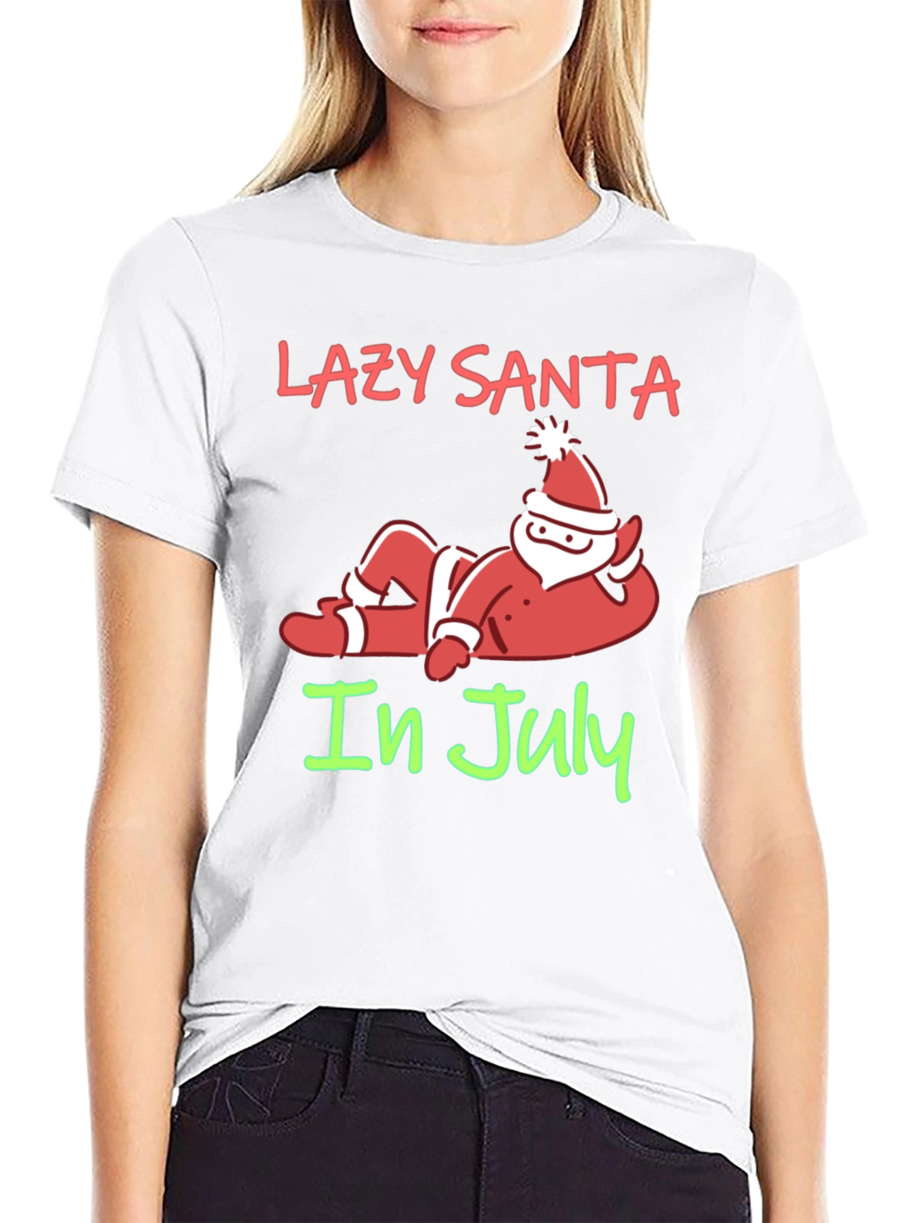 Black Lazy Santa in July Graphic T-Shirt view 9