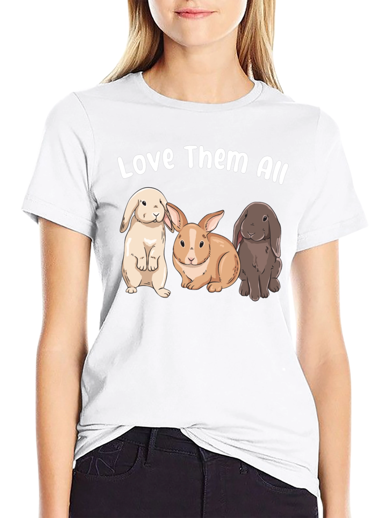 Black Love Them All Bunny Graphic T-Shirt view 9