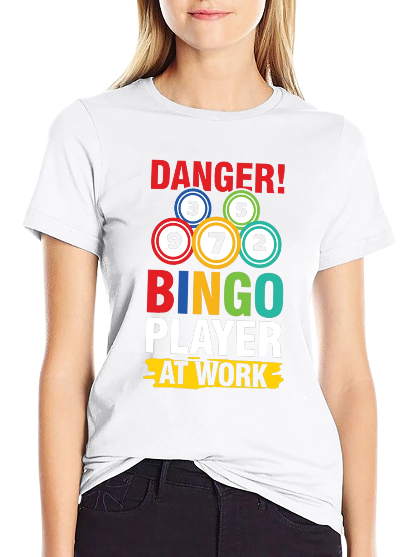 Black Danger Bingo Player at Work T-Shirt  view 9
