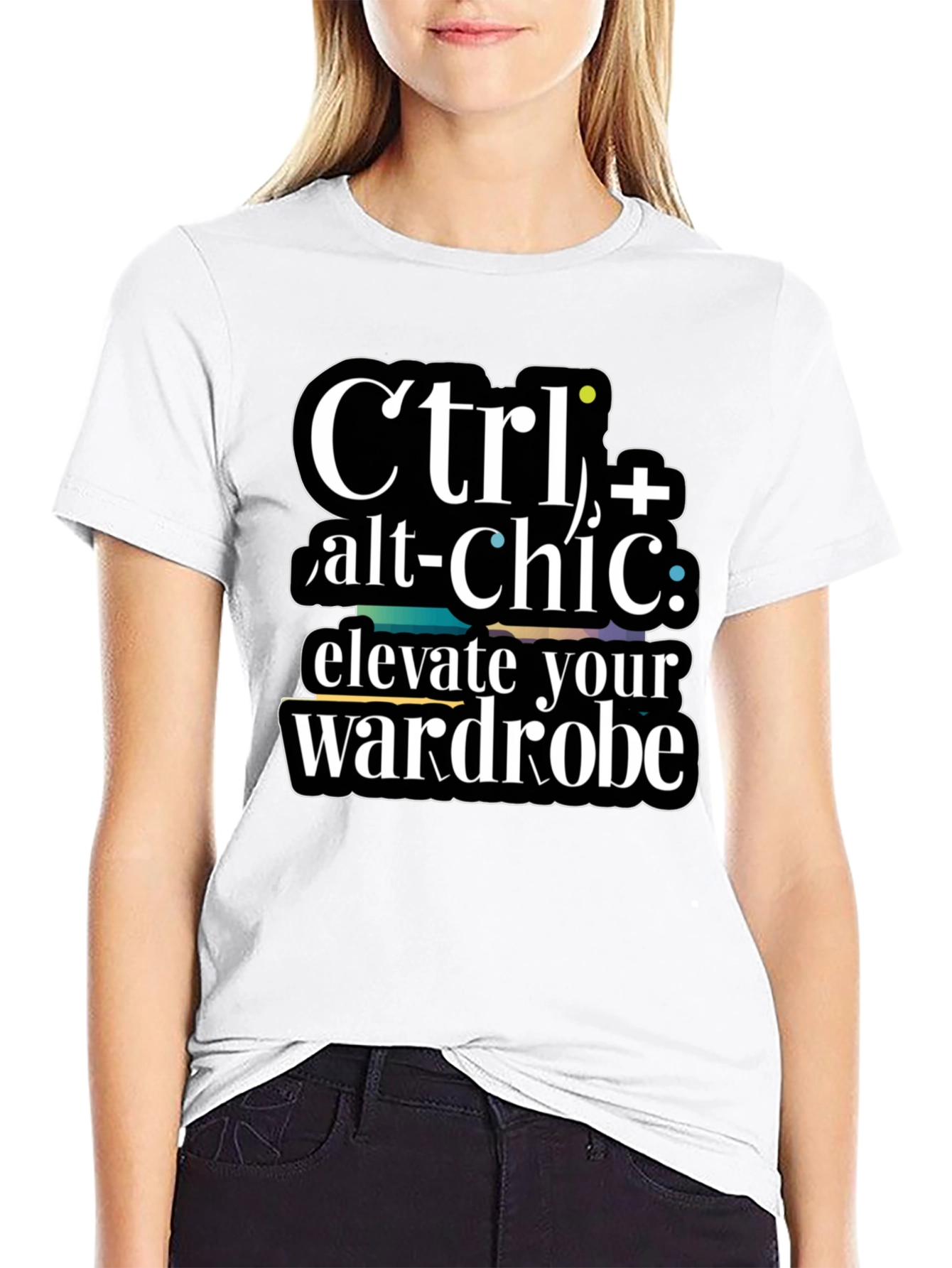 Black Ctrl+Alt+Chic T-Shirt- Elevate Your Wardrobe! view 9