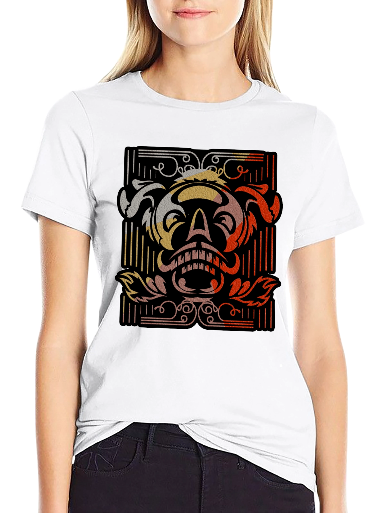 Black Skull Graphic Black T-Shirt - Unique Retro Design view 9