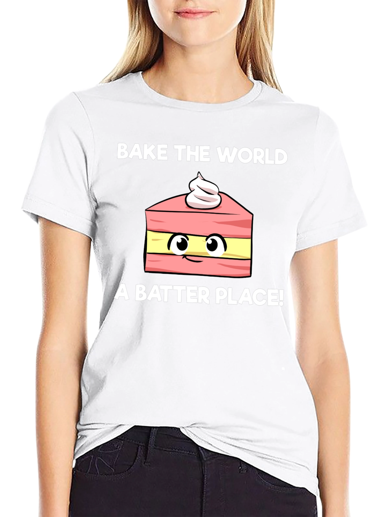 Black Bake the World Better Funny T-Shirt view 9