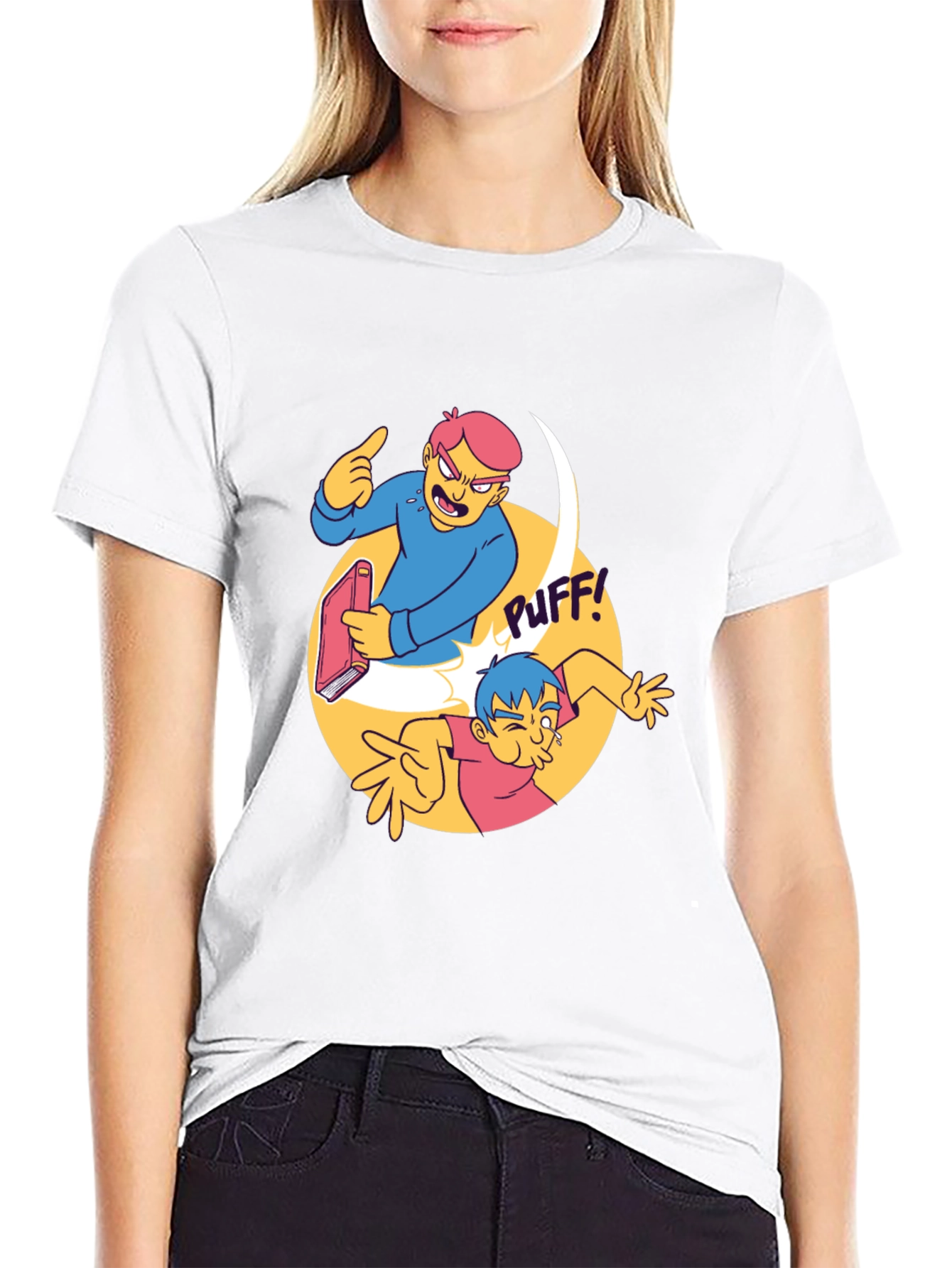 Black Cartoon Slapstick Graphic T-Shirt view 9