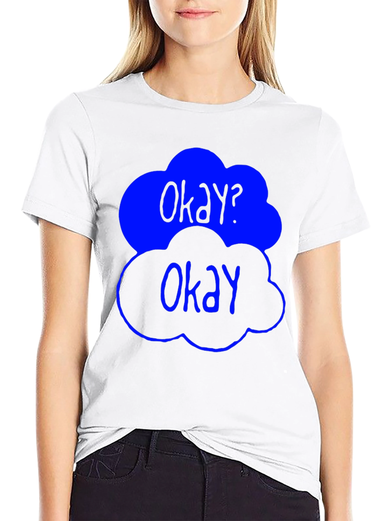 Black Okay? Okay Graphic Tee - Trendy Cloud Design view 9