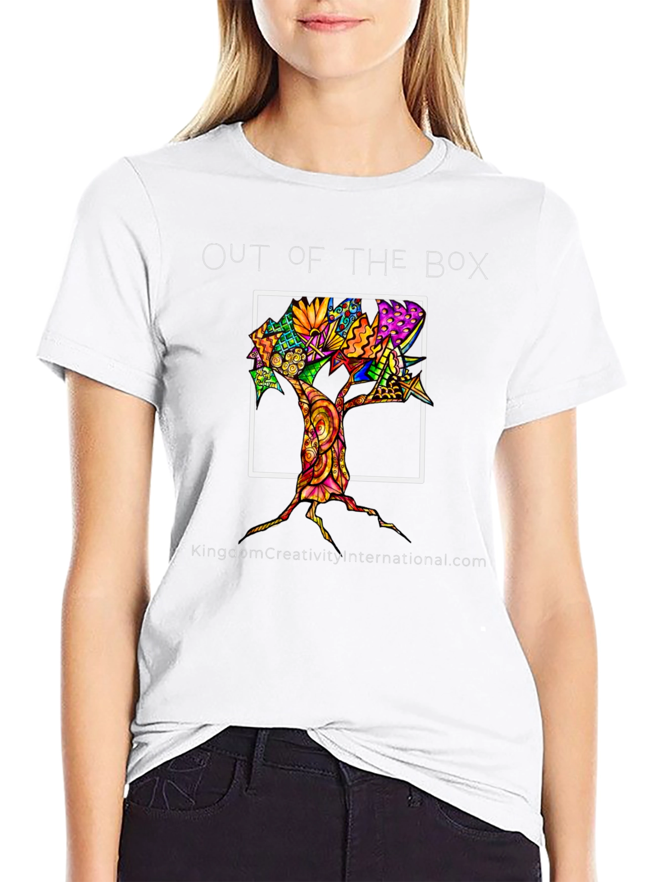 Black Out of the Box Tree Graphic T-Shirt view 9
