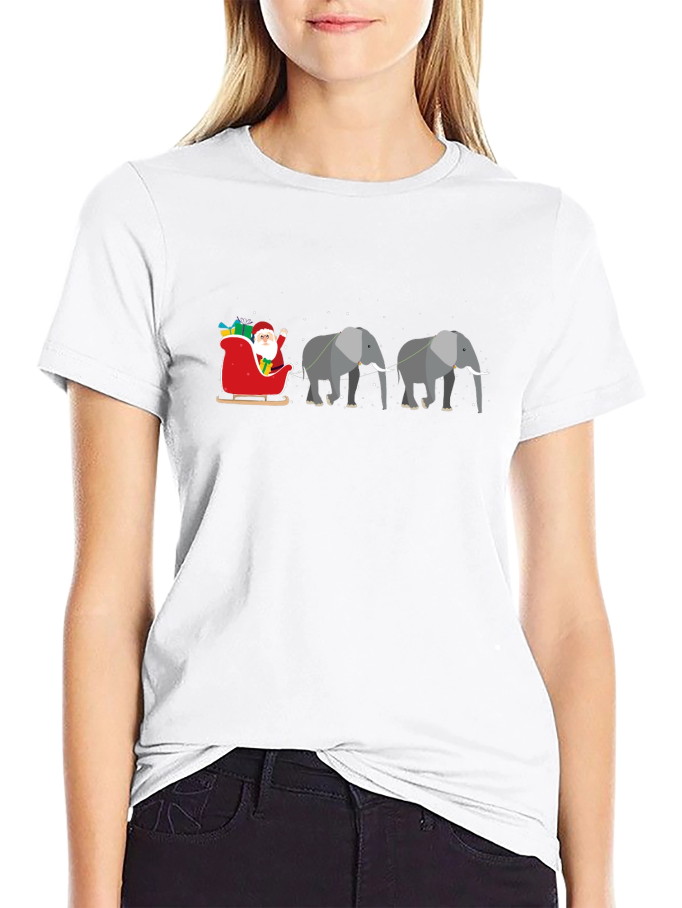 Black Holiday Elephant T-Shirt view 9