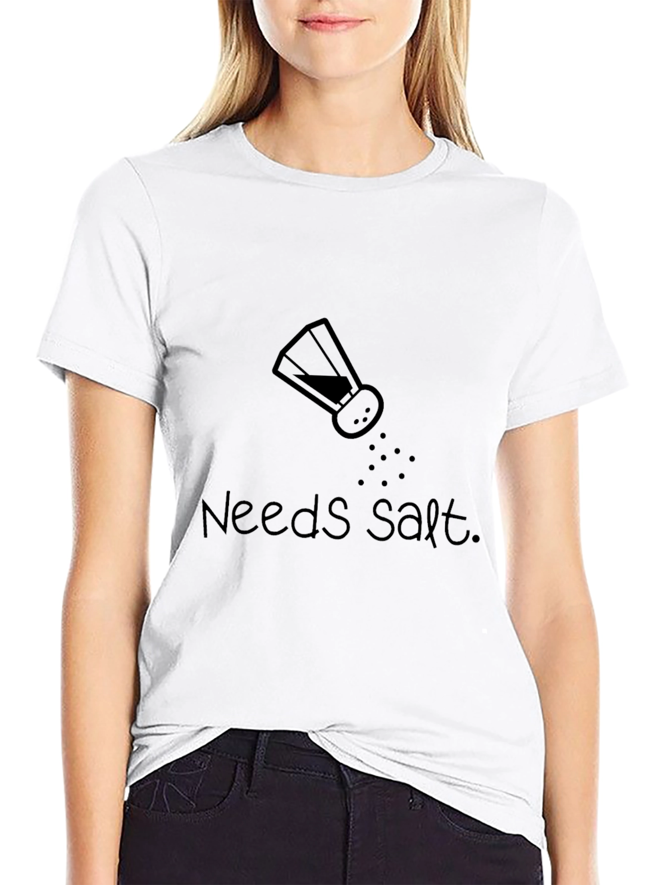 Black Needs Salt T-Shirt - Black Cotton Tee view 9
