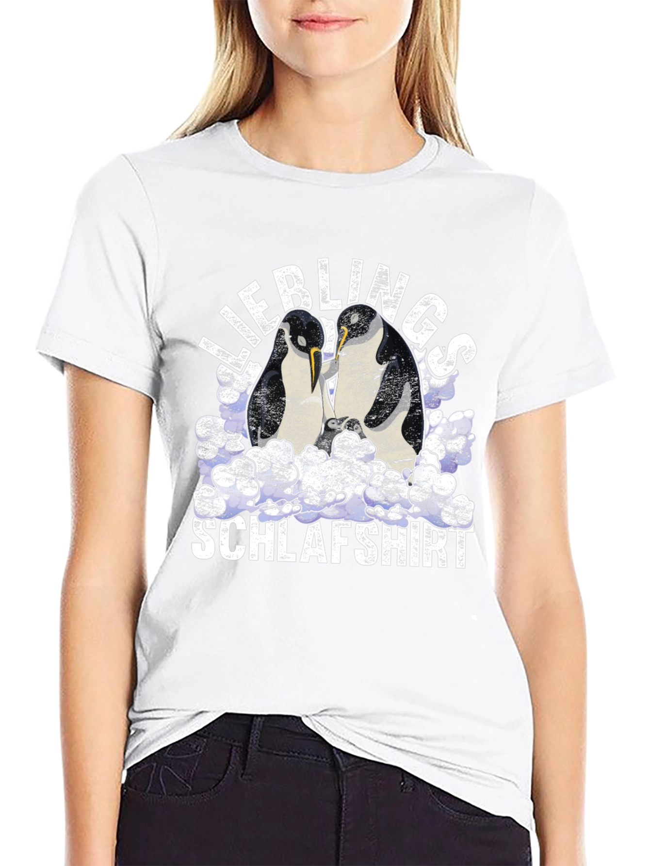 Black Penguin Sleeping Shirt - Liebling Schlafshirt T-Shirt view 9