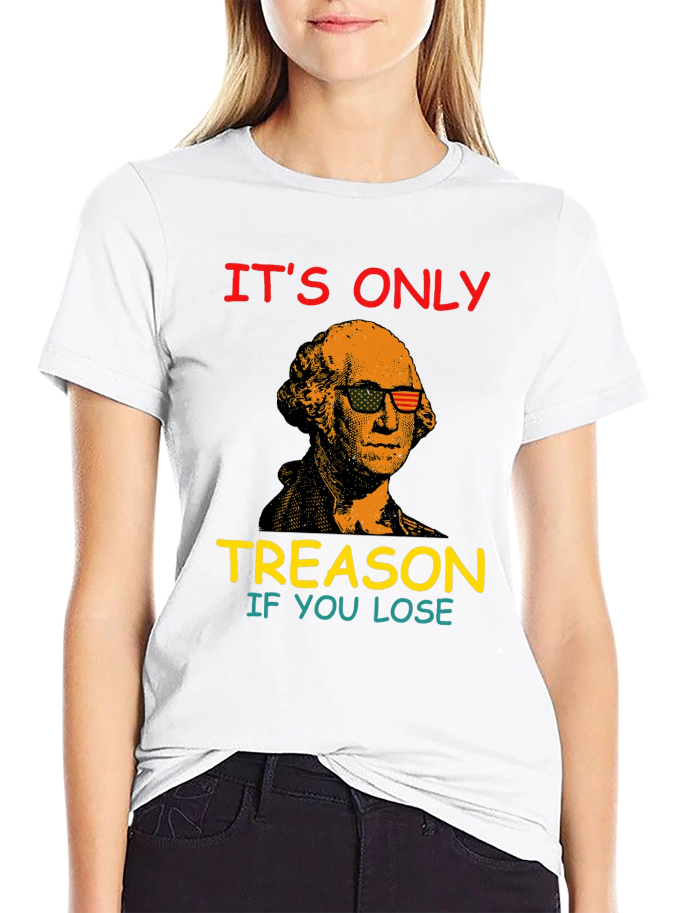 Black Funny George Washington Treason T-Shirt view 9