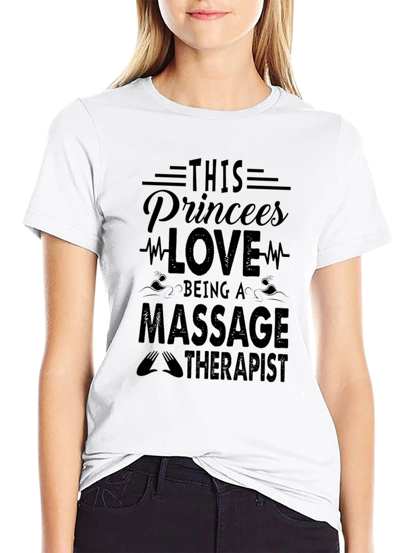 Black Massage Therapist Princess Graphic Tee view 9