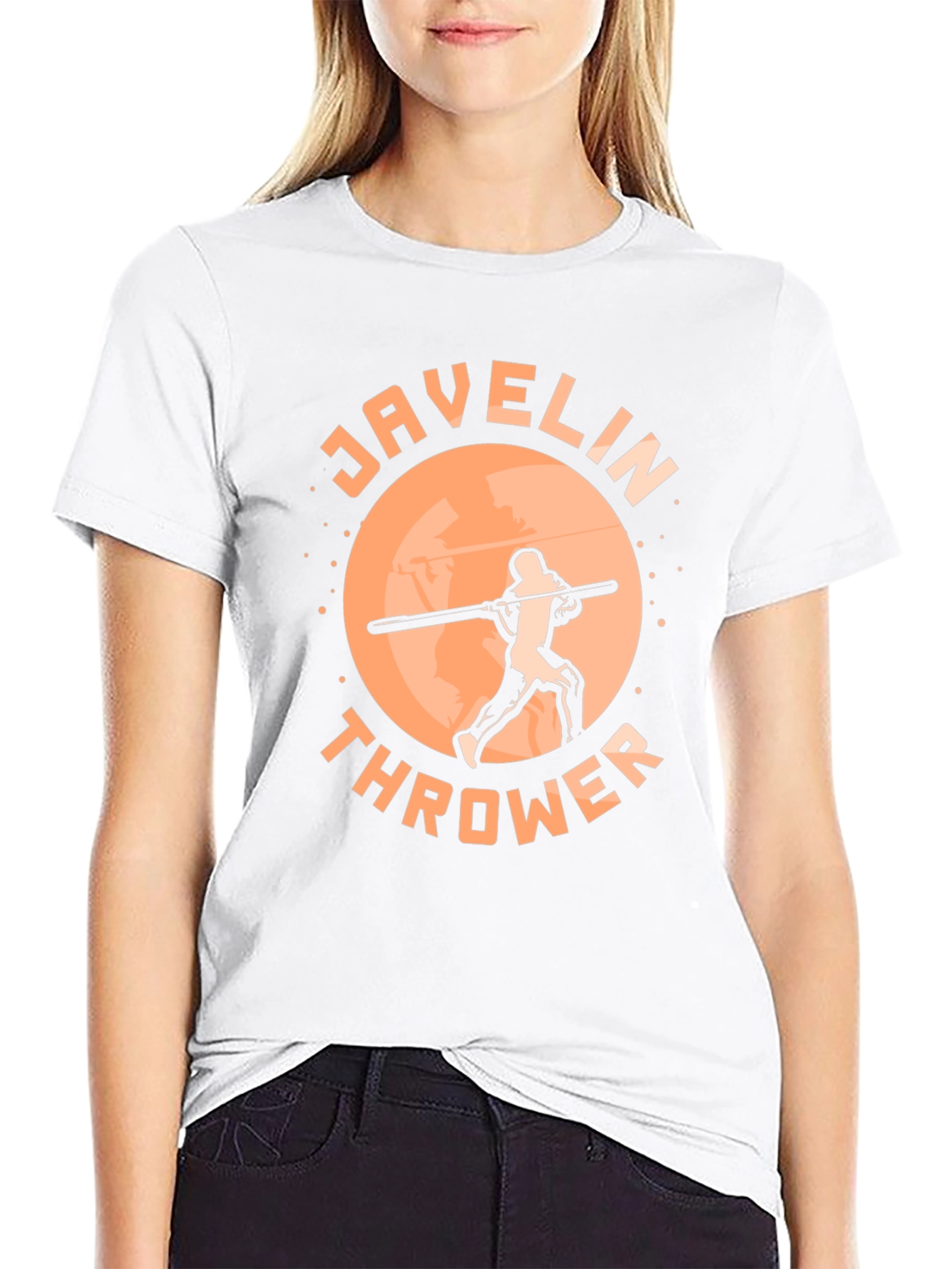 Black Javelin Thrower Graphic Tee - Sporty Black T-Shirt view 9