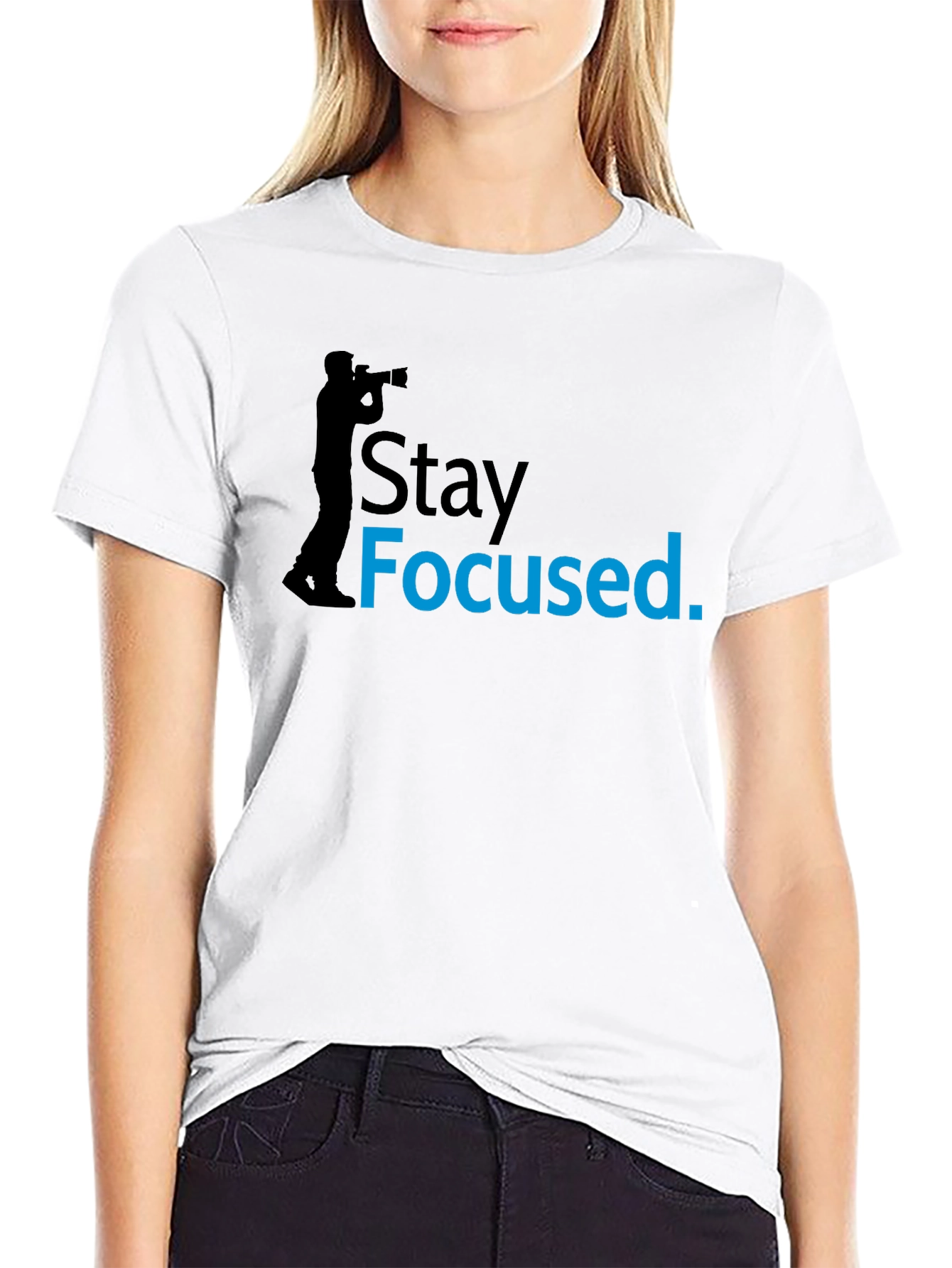 Black Stay Focused T-Shirt - Photographer Theme view 9