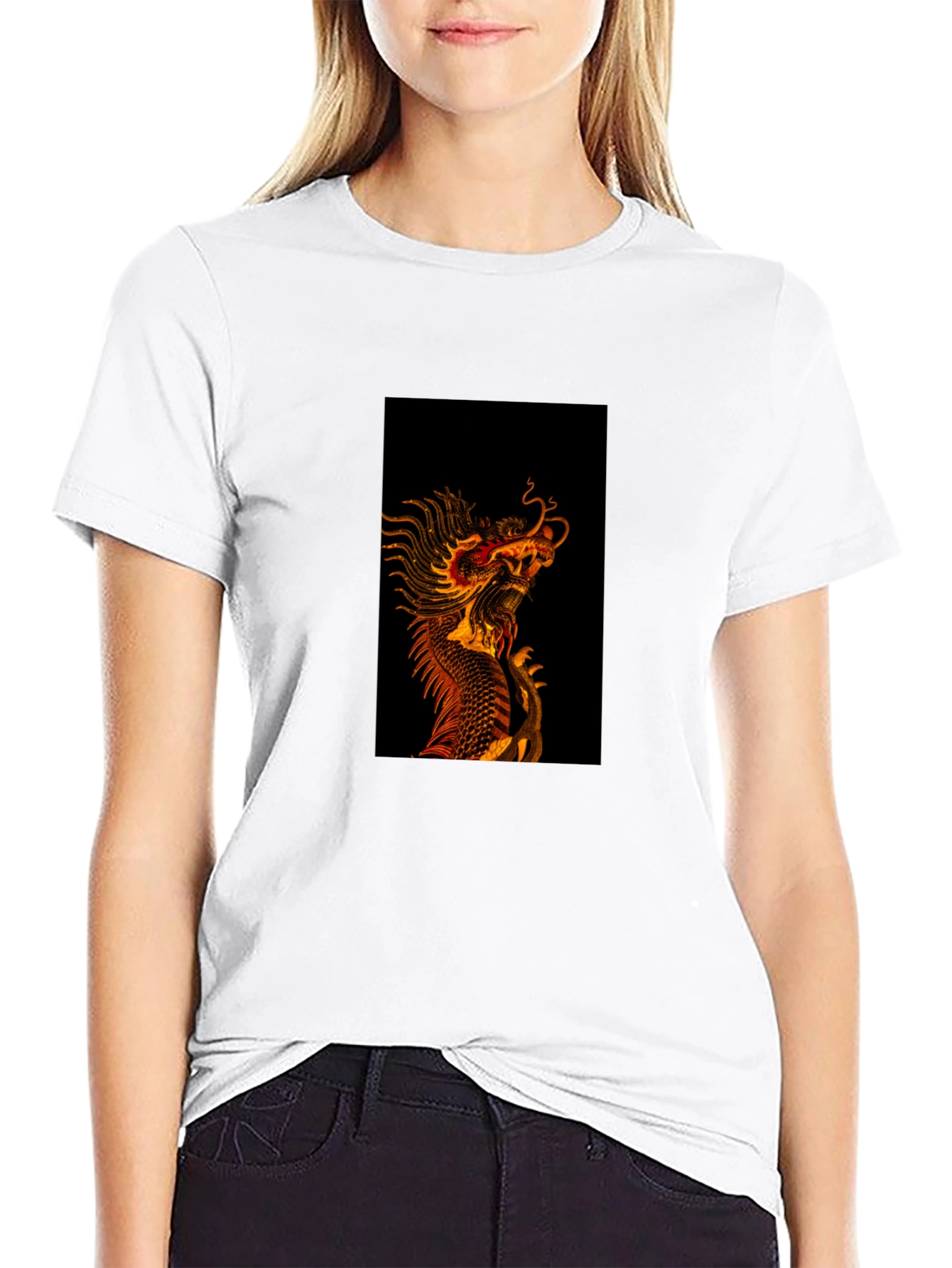 Black Dragon Graphic Tee - Black Cotton Blend view 9