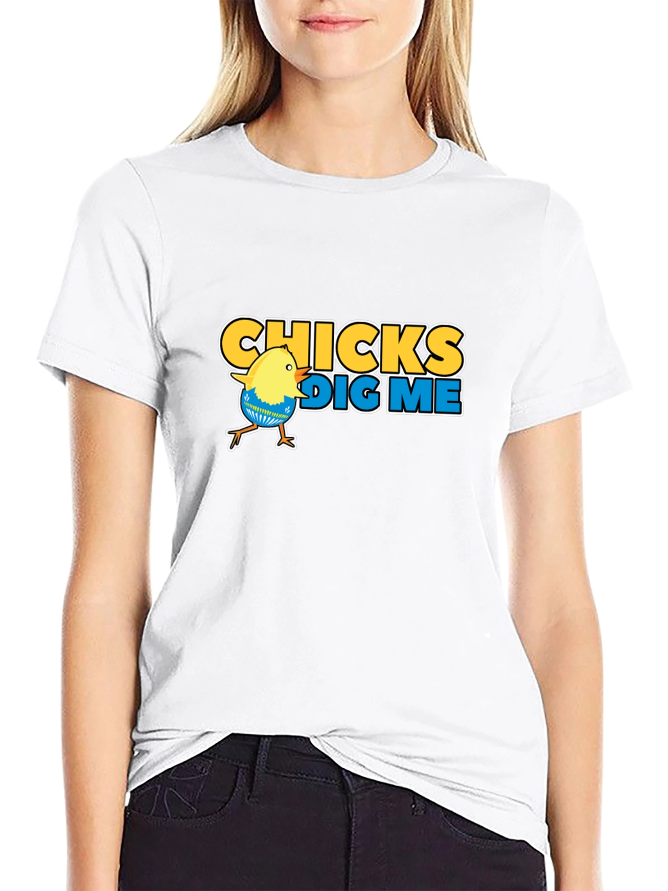 Black Funny Chicks Dig Me Graphic T-Shirt view 9