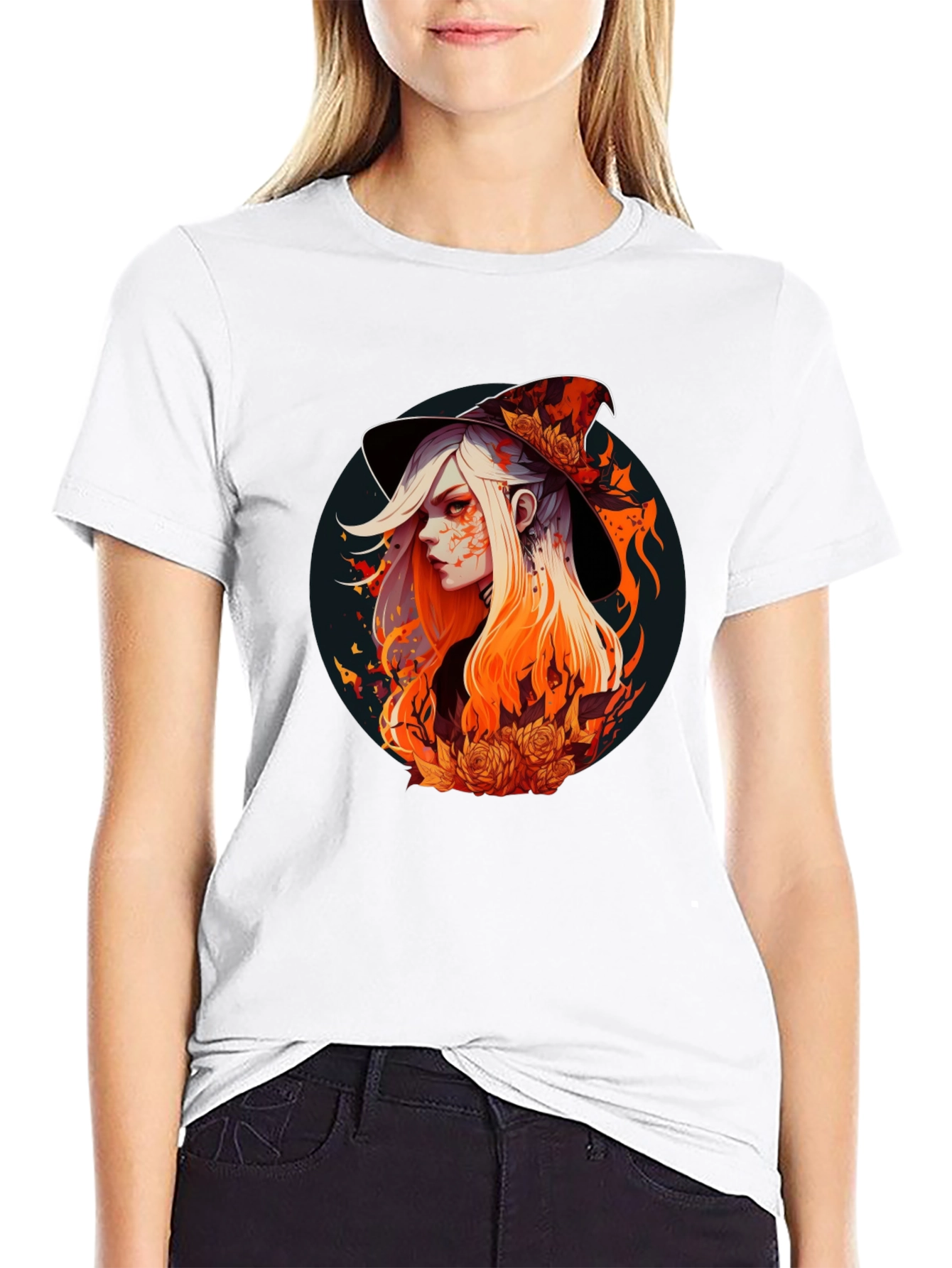 Black Witch Graphic Tee - Stylish Halloween T-Shirt view 9