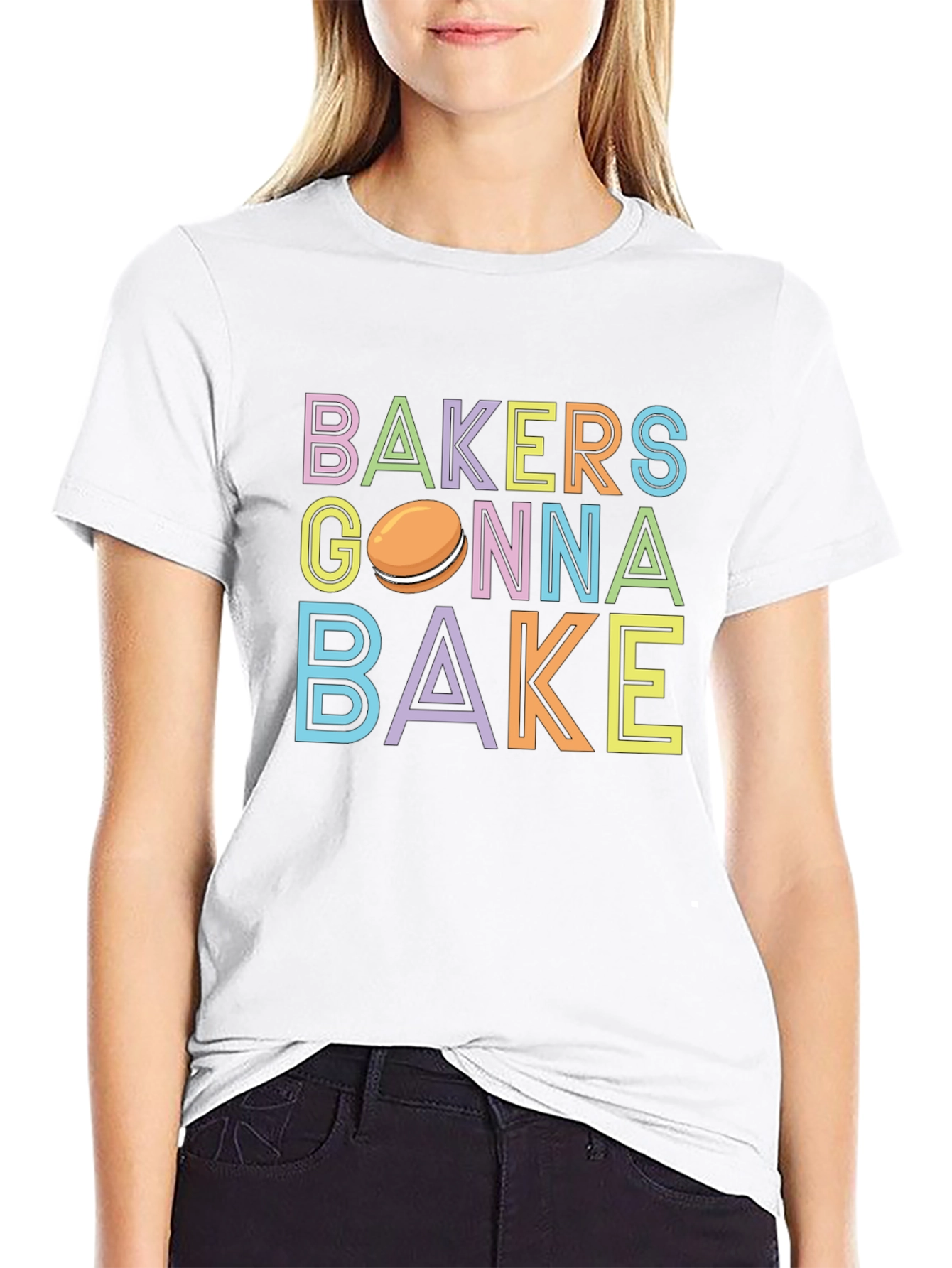 Black Bakers Gonna Bake T-Shirt - Cute Macaron Design view 9