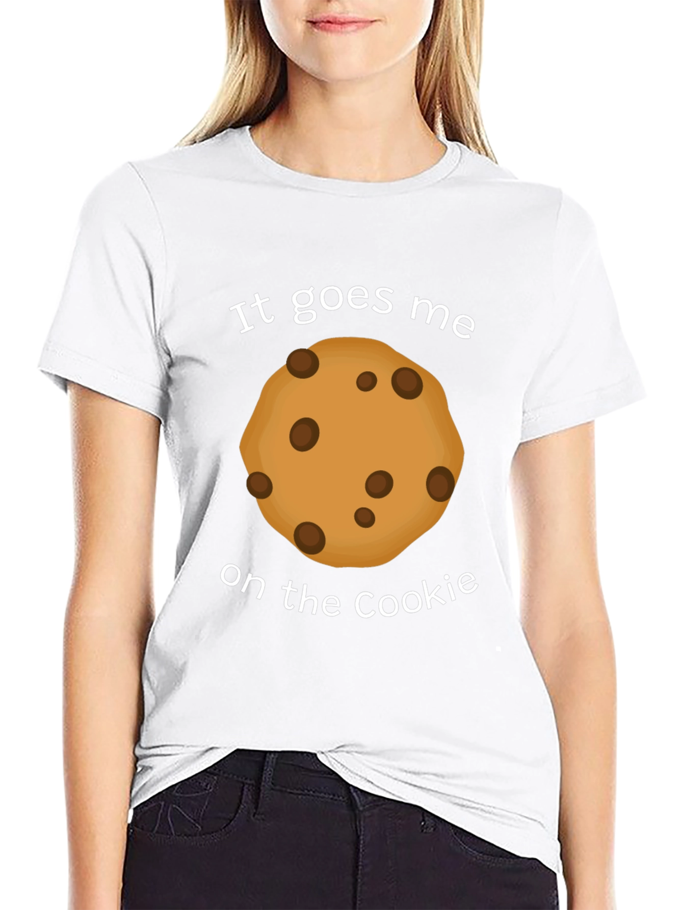 Black It Goes Me on the Cookie Funny T-Shirt view 9