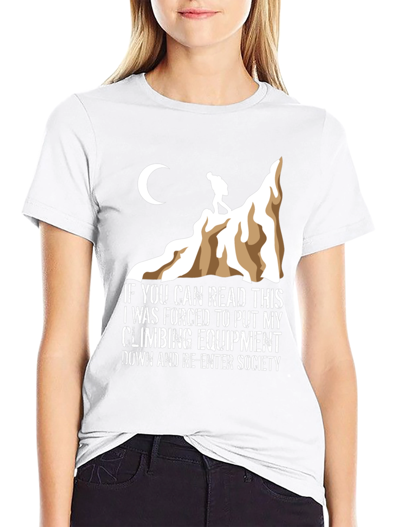 Black Climbing T-Shirt: Forced to Re-Enter Society view 9