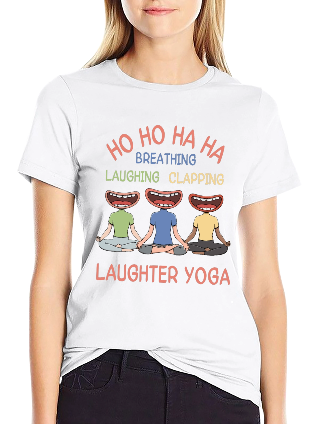 Laughter Yoga Tee - Ho Ho Ha Ha Funny Yoga Shirt - 9