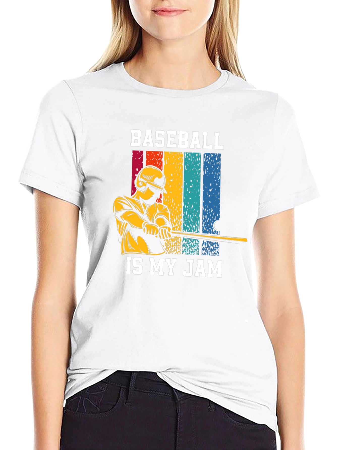 Black Baseball Is My Jam Graphic T-Shirt view 9