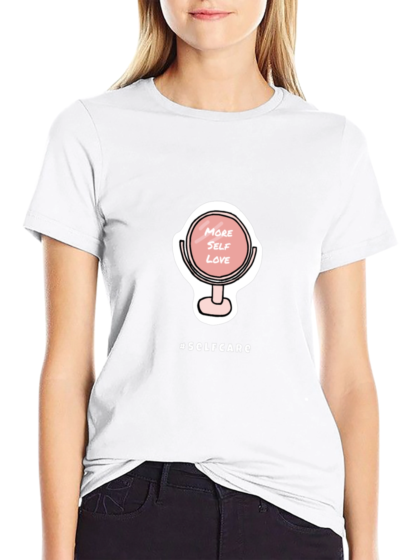 Black Self-Care Mirror Graphic T-Shirt view 9