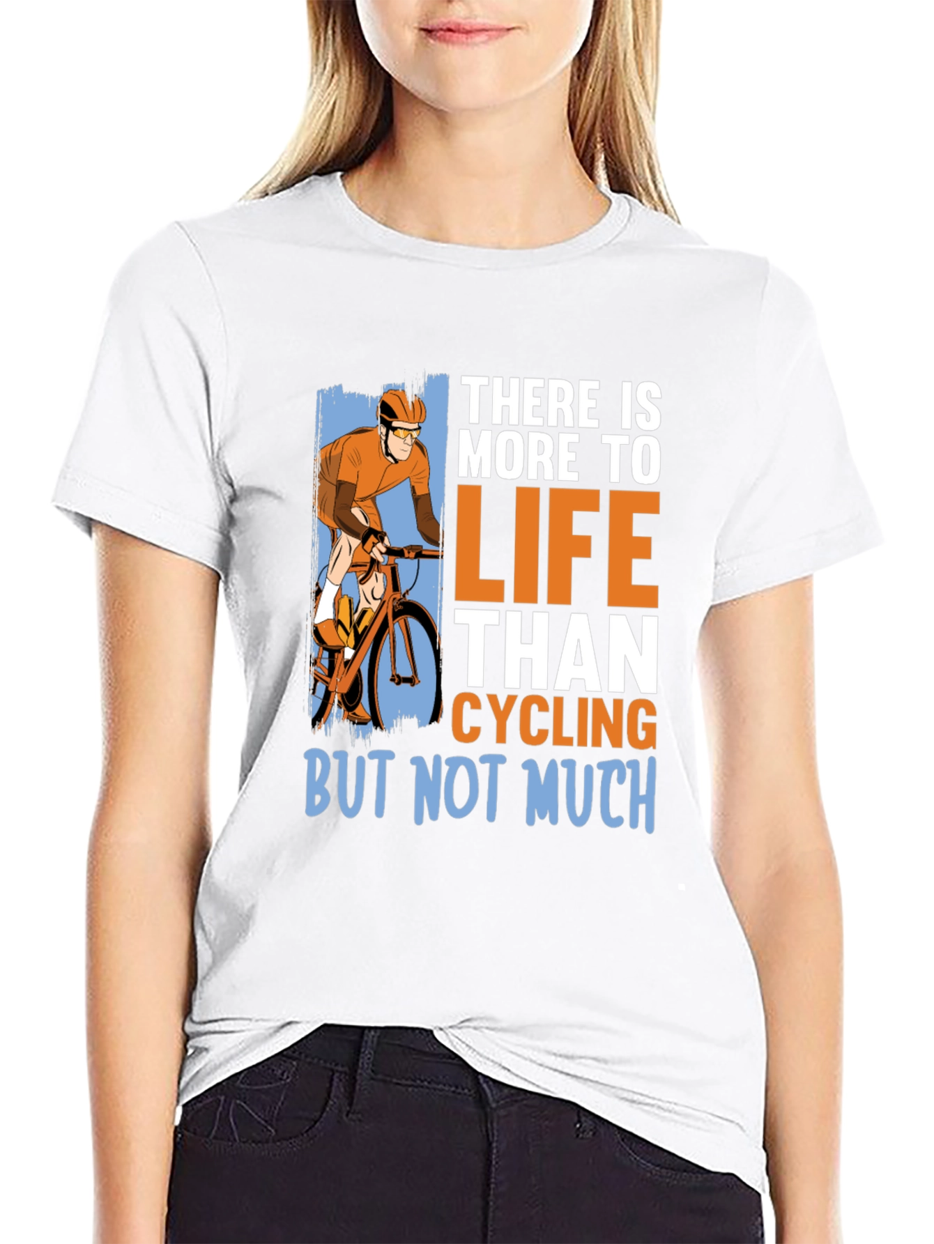 Black Cycling T-Shirt: There Is More To Life Than Cycling view 9