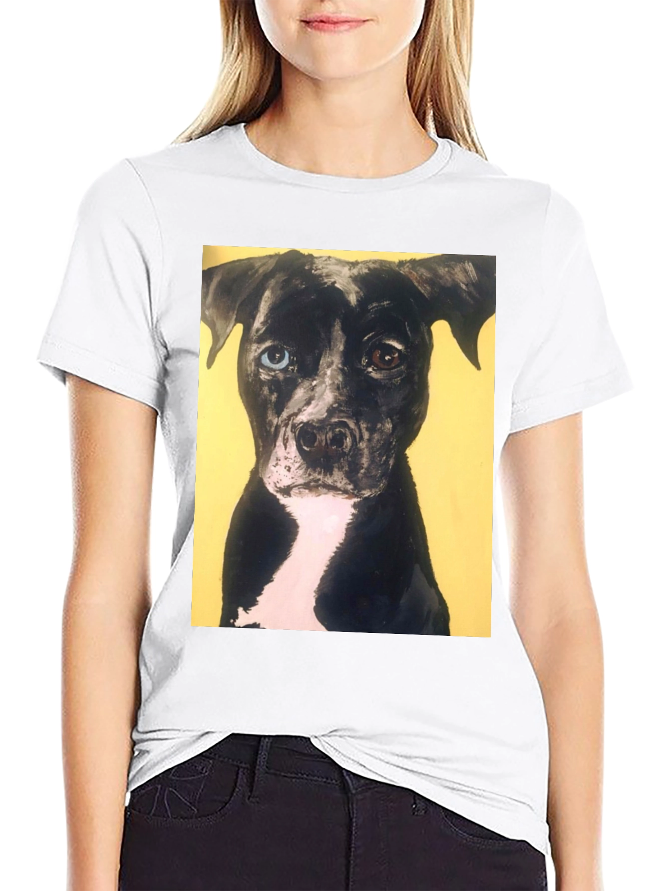 Black Dog Portrait Tee - Heterochromia Eyes view 9