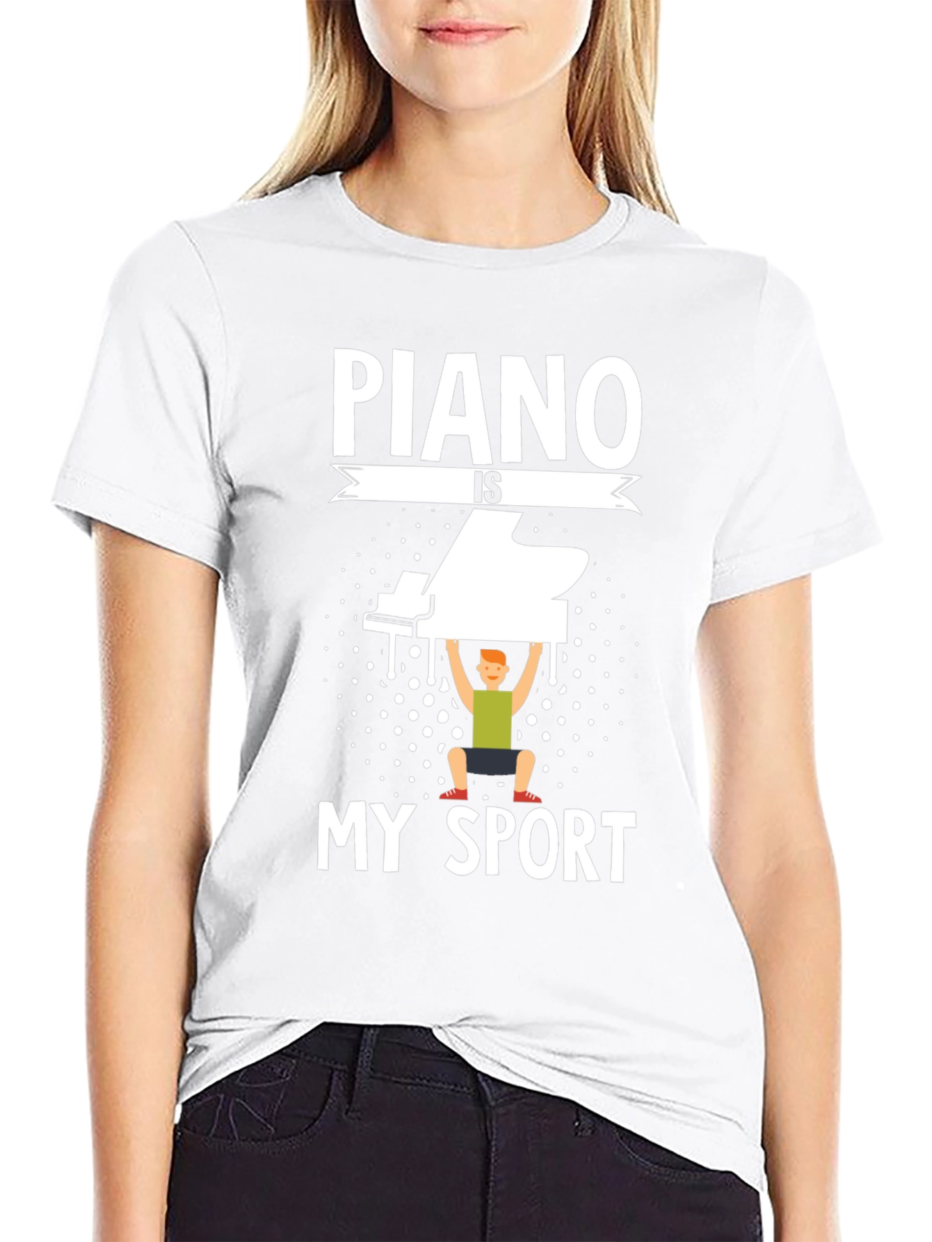 Black Piano is My Sport T-Shirt - Musician Workout Tee view 9