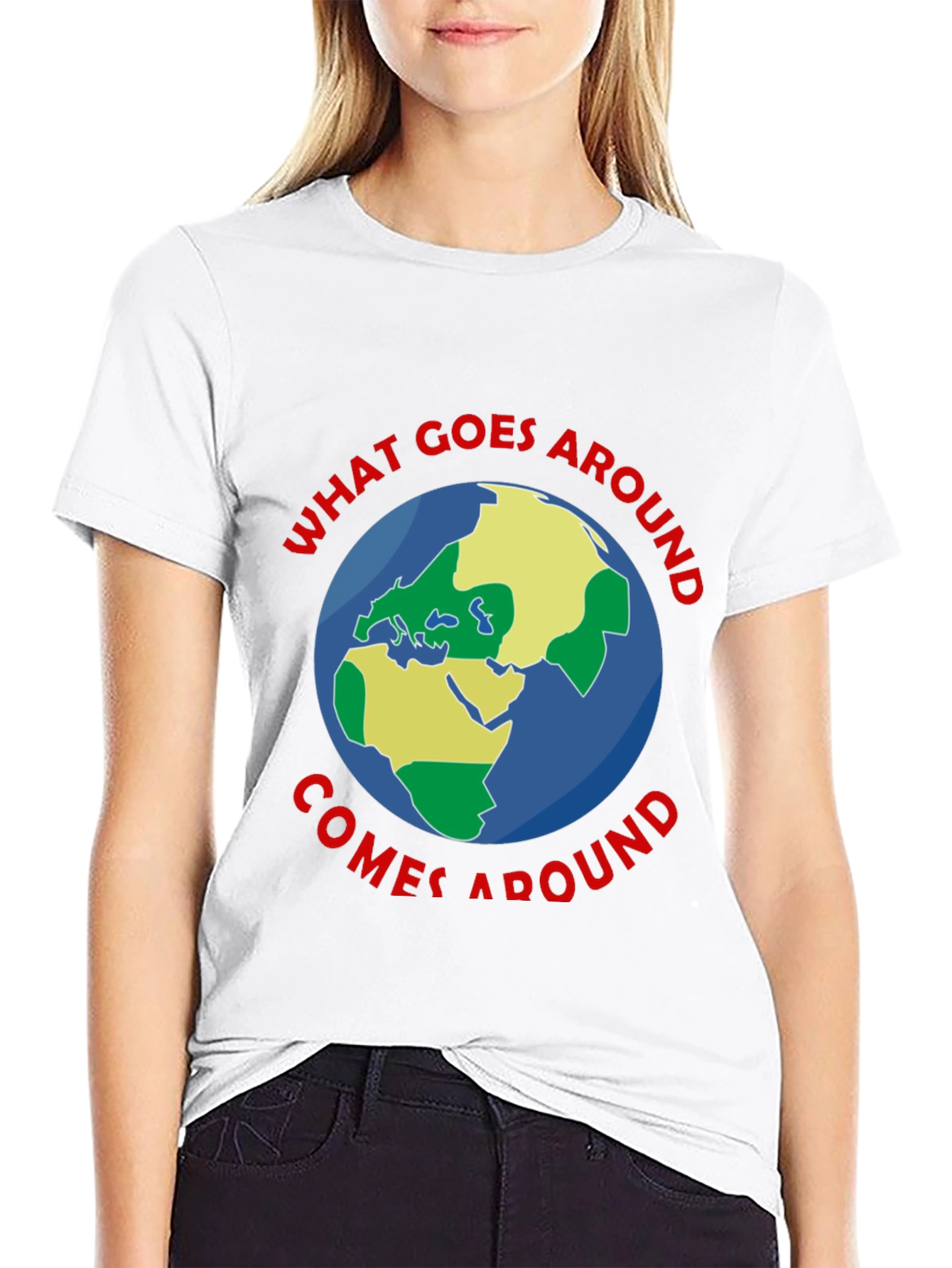 Black What Goes Around T-Shirt - Earth Graphic Tee view 9