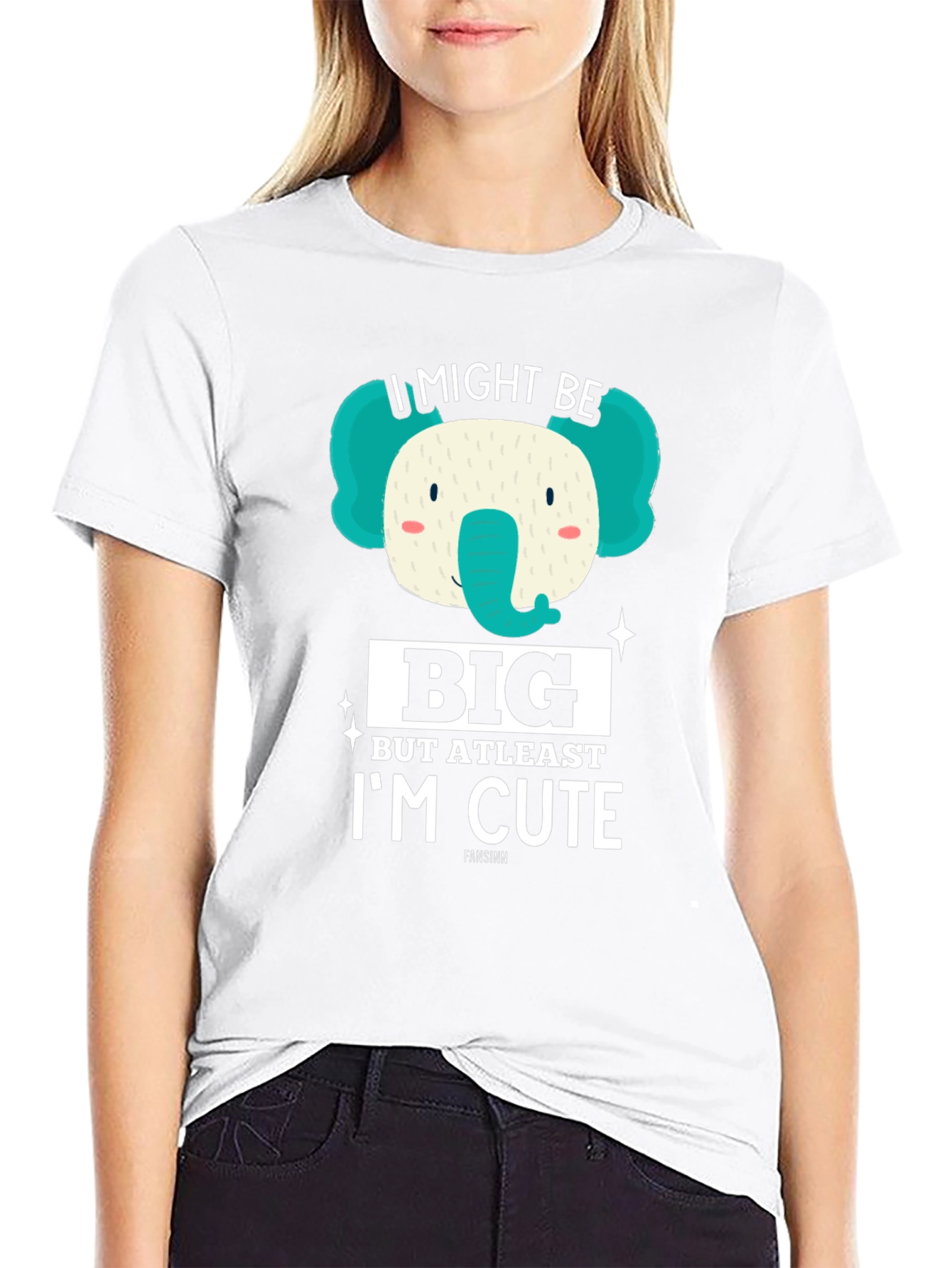 Black I Might Be Big But At Least I'm Cute Elephant T-Shirt view 9
