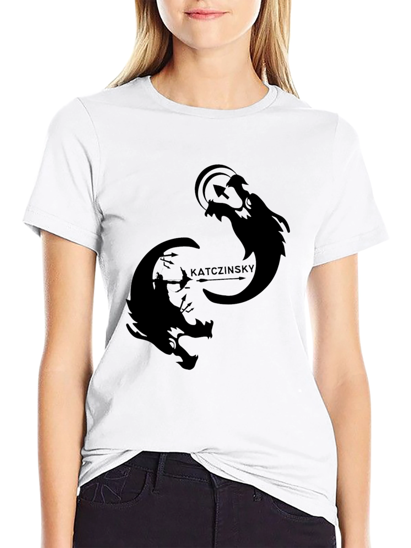 Black Men's Black Graphic Tee - Katczinsky Design view 9