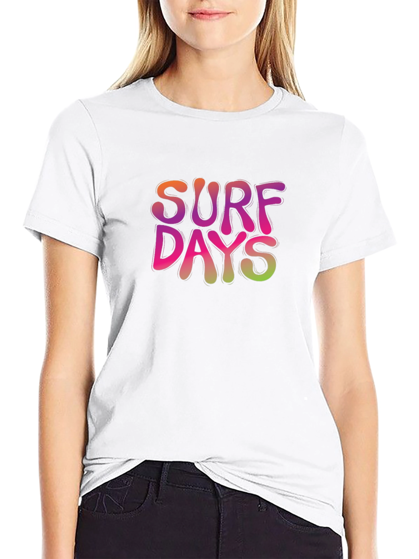 Black Surf Days Graphic Tee - Black Cotton T-Shirt view 9