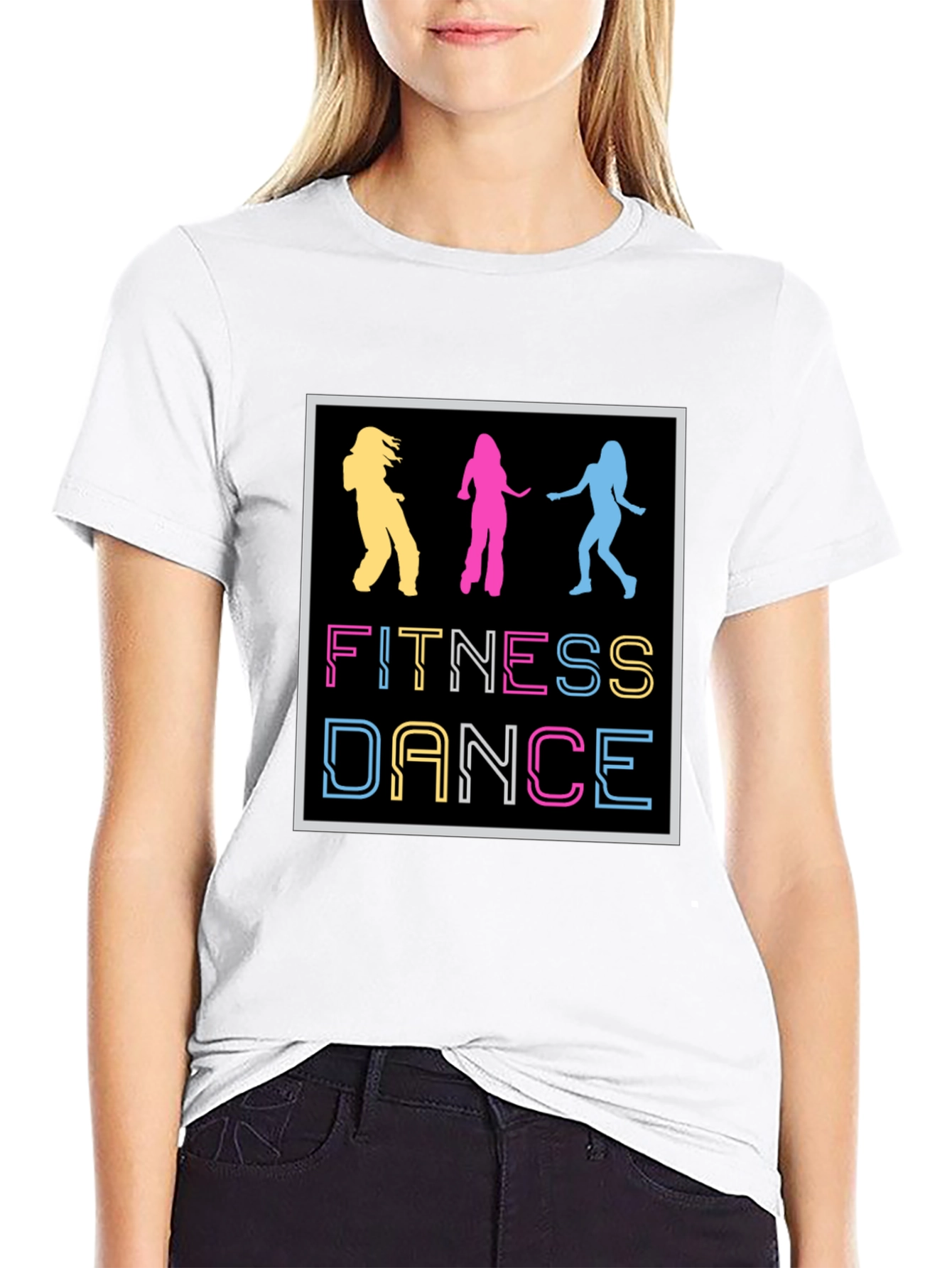 Black Fitness Dance Graphic T-Shirt view 9