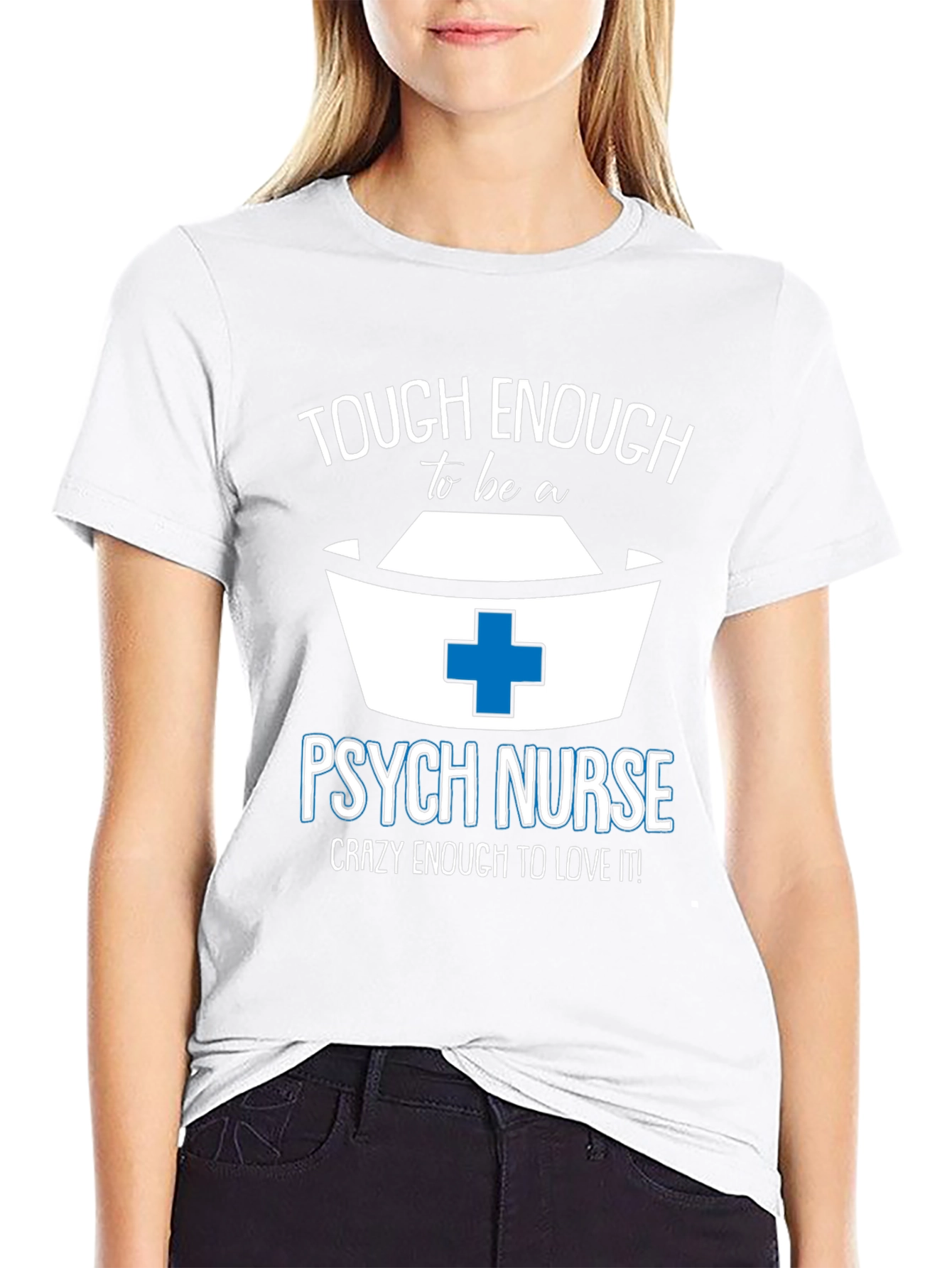 Black Tough Enough Psych Nurse Tee view 9
