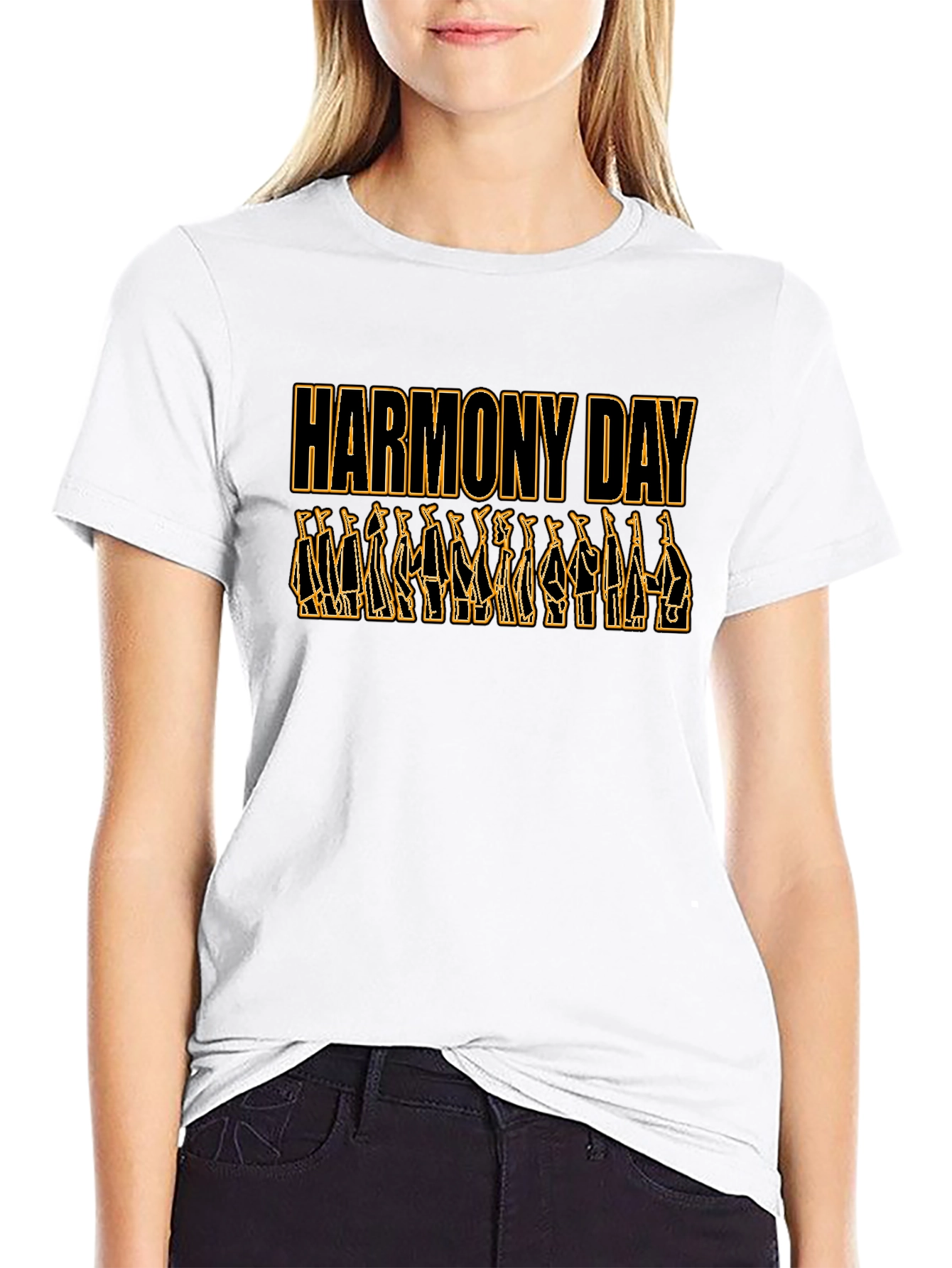 Black Harmony Day Black T-Shirt view 9