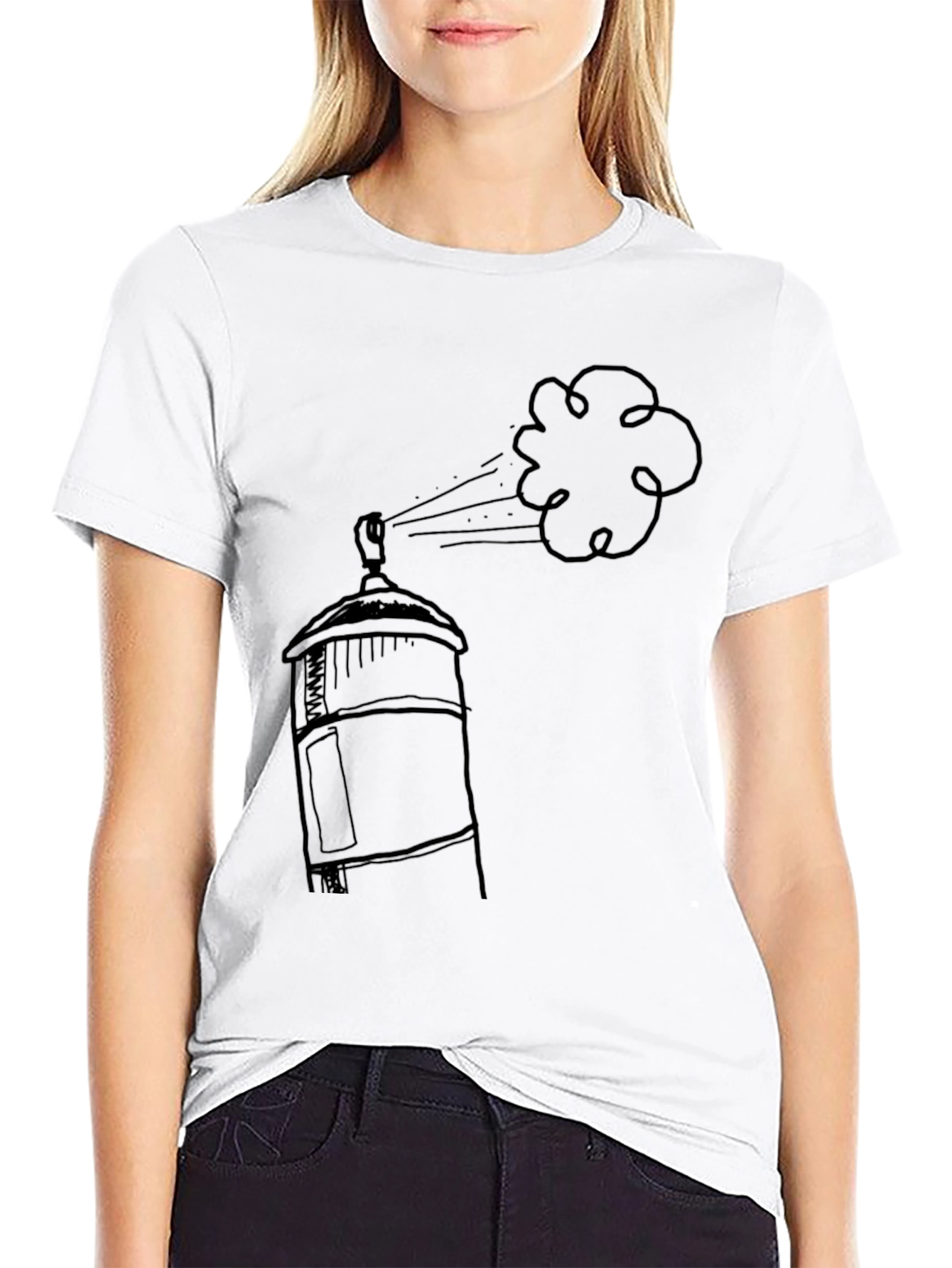 Black Spray Can Graphic Tee - Artistic Streetwear view 9