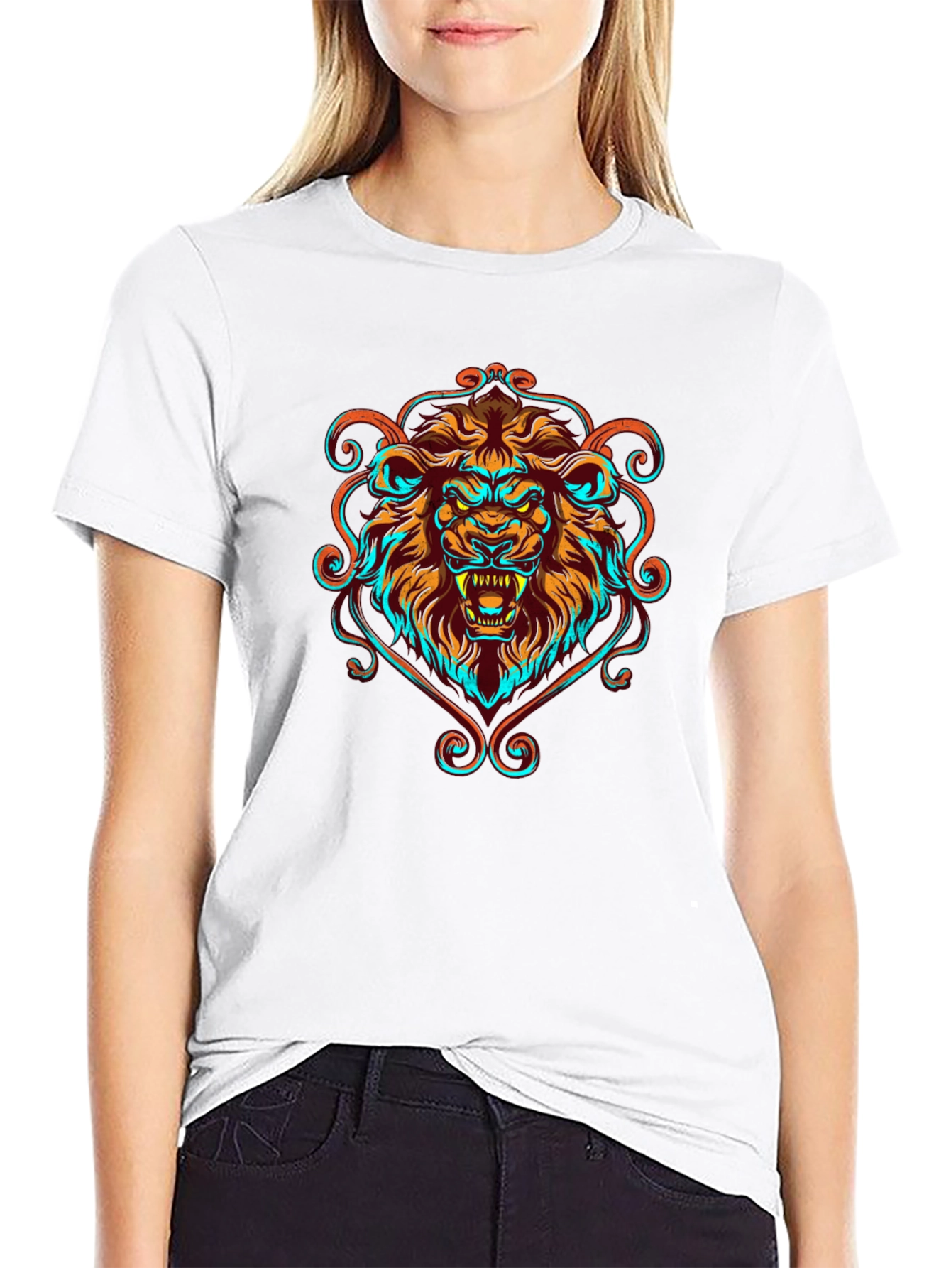Black Lion Graphic Print Tee - Fierce Style view 9