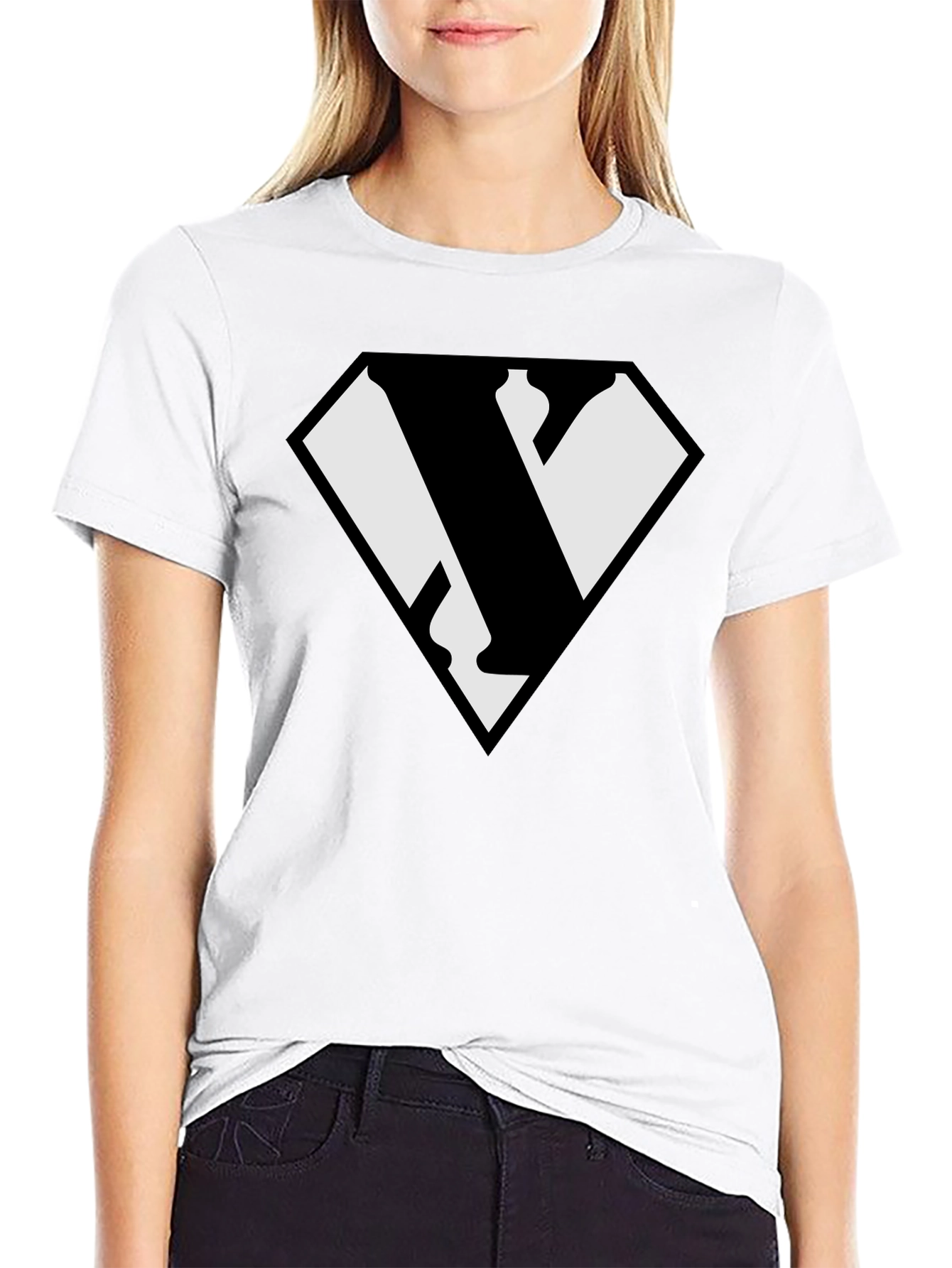 Black Super Symbol Black Graphic Tee - Cotton Blend view 9