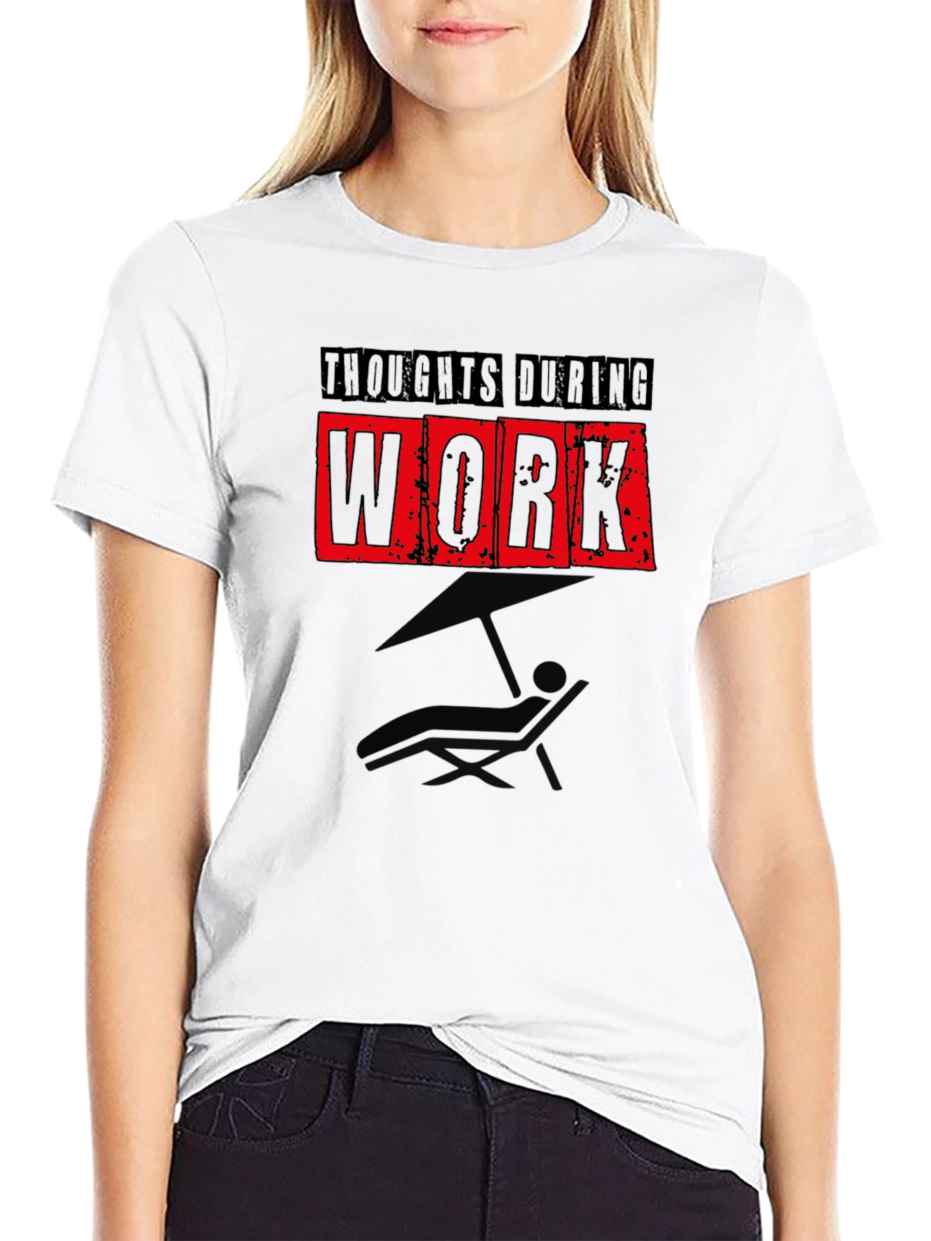 Black Thoughts During Work - Funny Graphic T-Shirt view 9