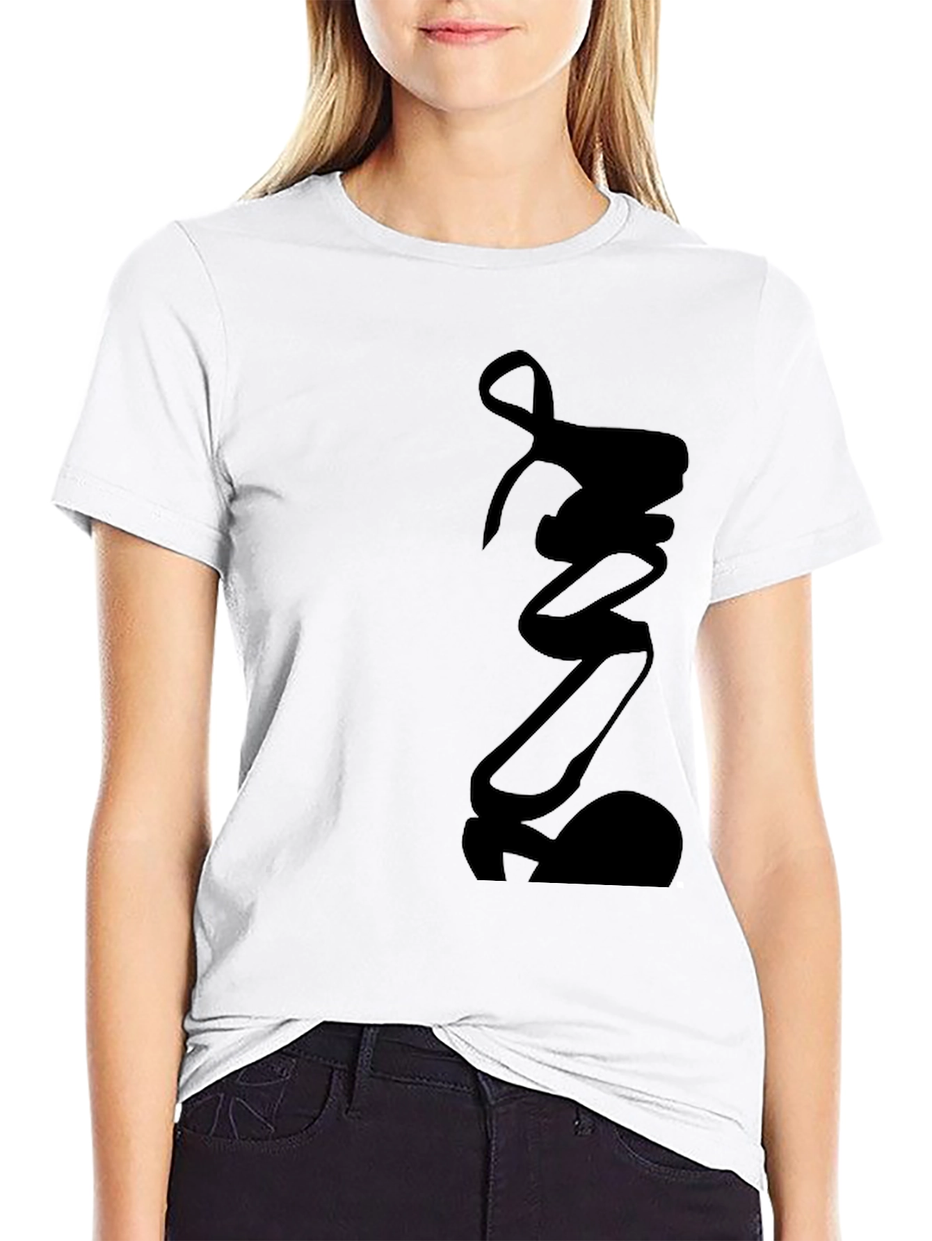 Black Modern Black Graphic Tee - Unique Design view 9