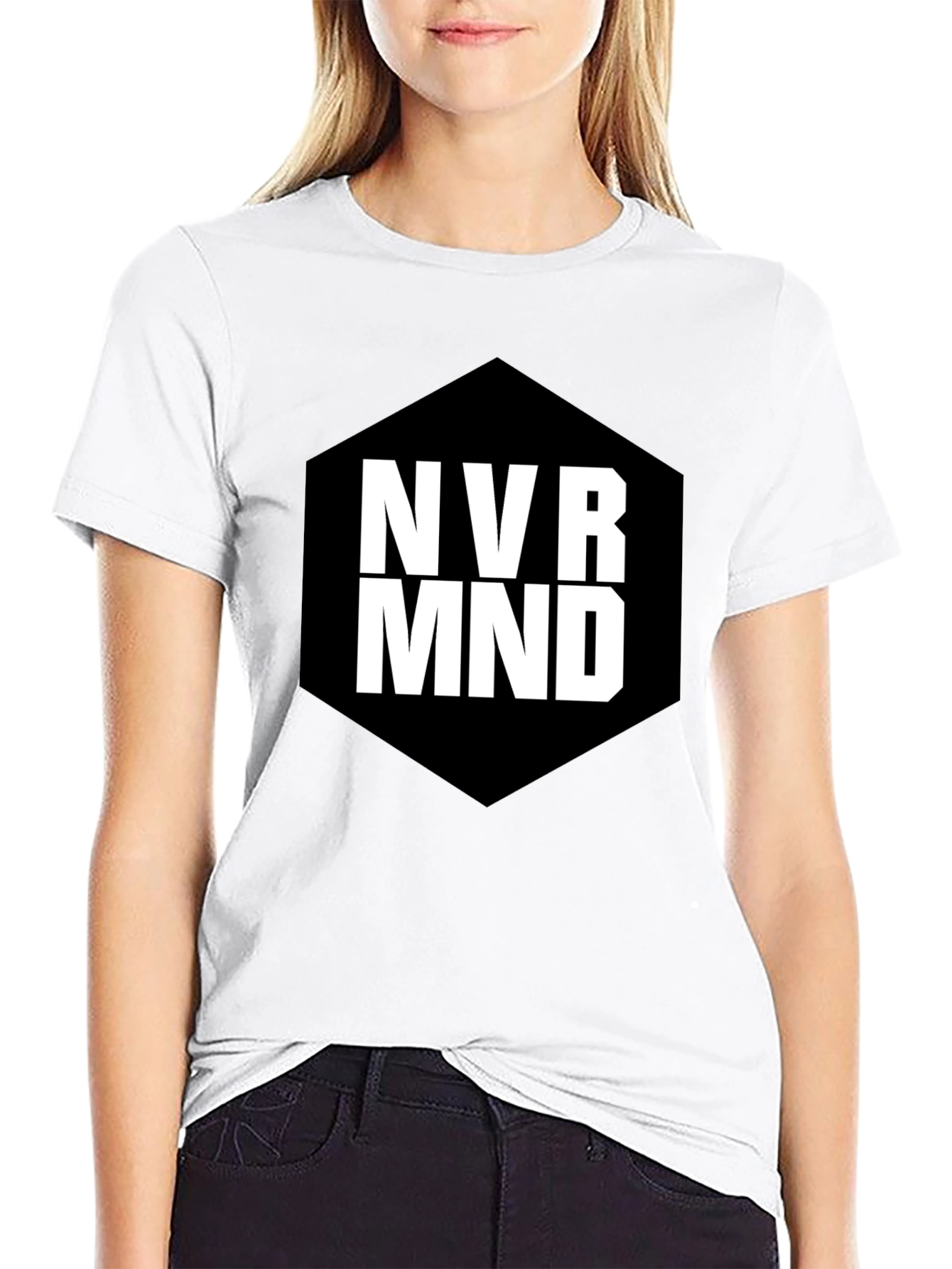 Black NVR MND Black Graphic T-Shirt - Modern Tee view 9