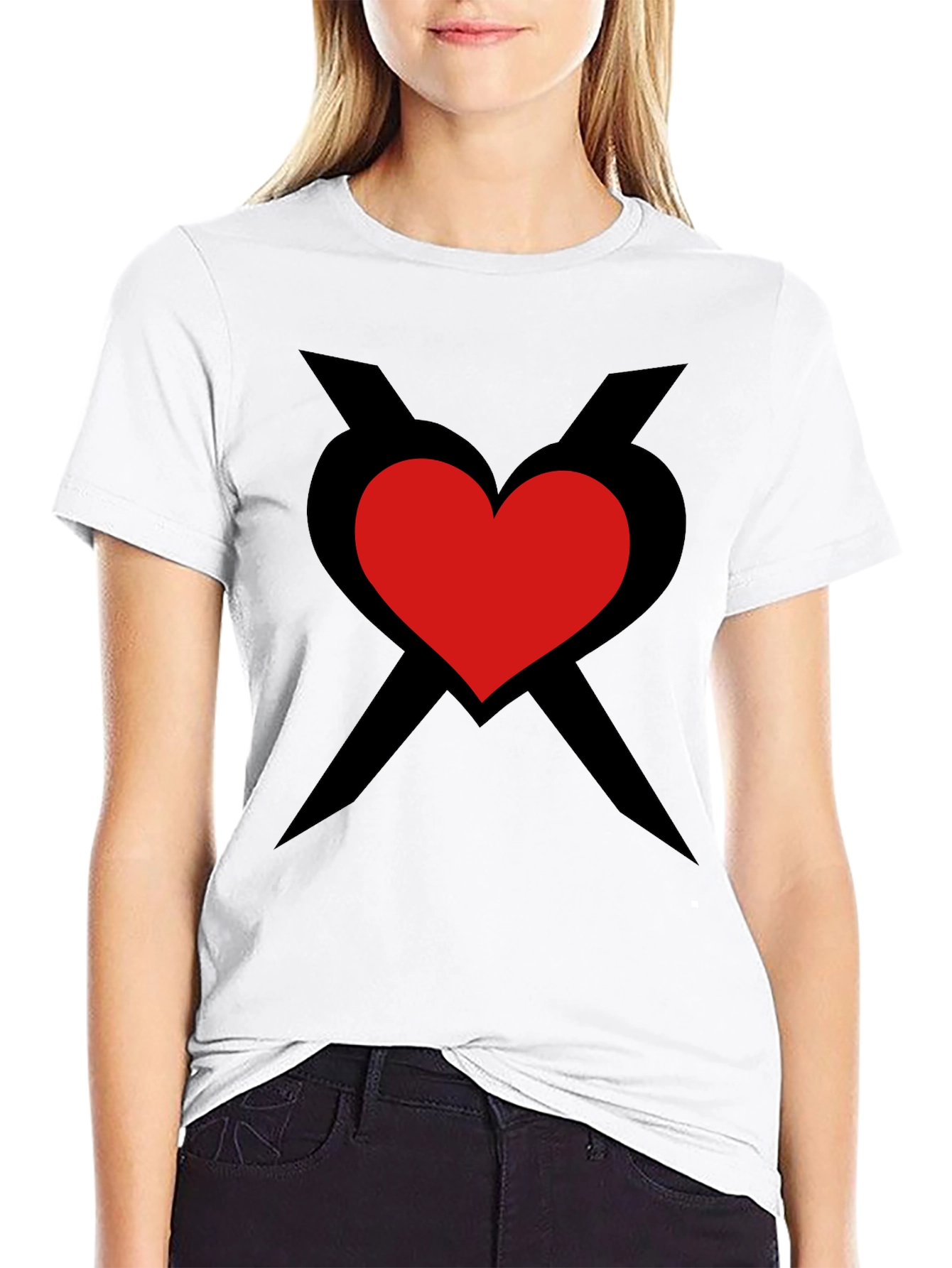 Black Heart & Crossbones Graphic Black Tee view 9