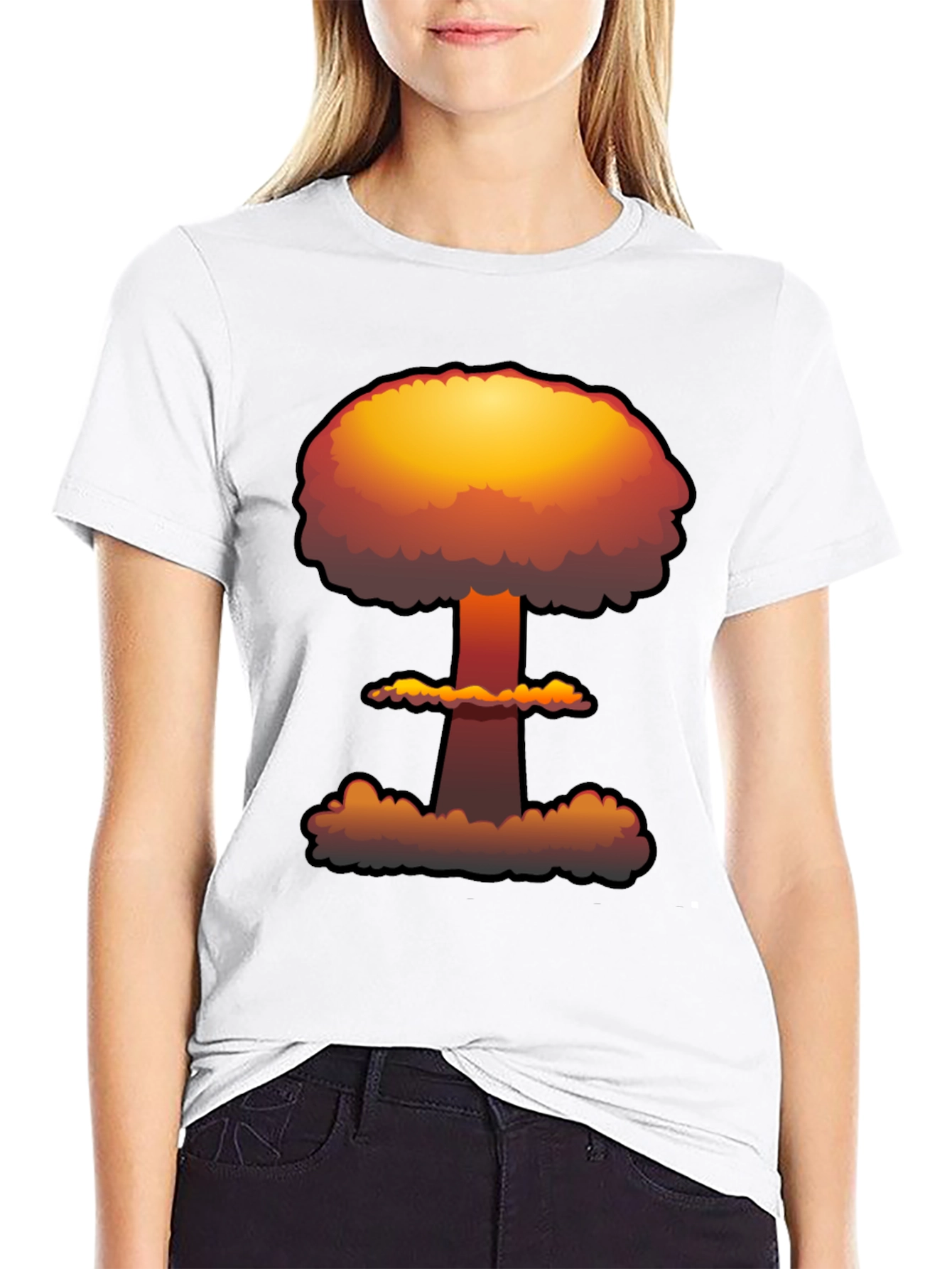 Black Nuclear Explosion Graphic Tee - Soft Cotton view 9