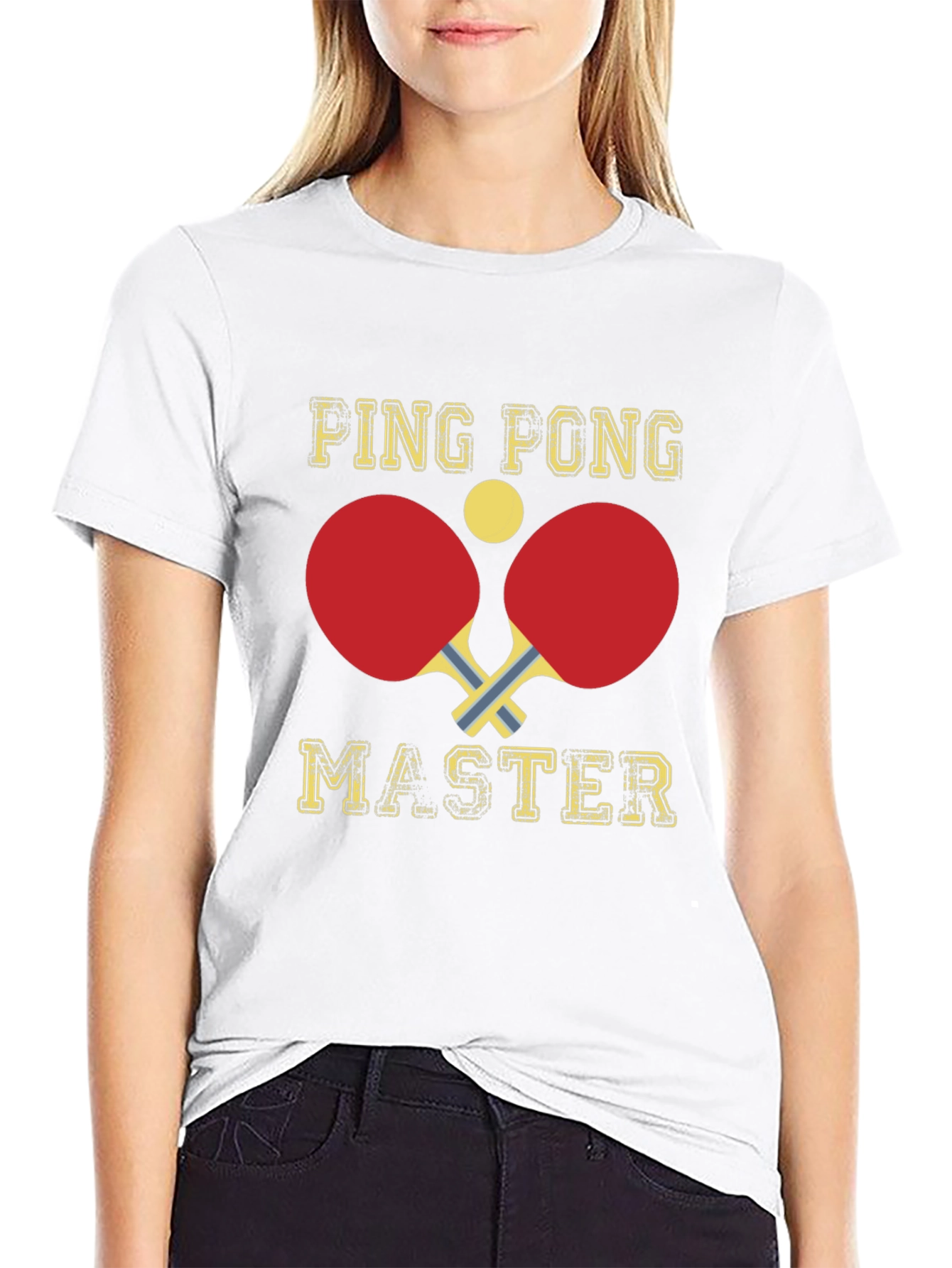Black Ping Pong Master Graphic T-Shirt view 9