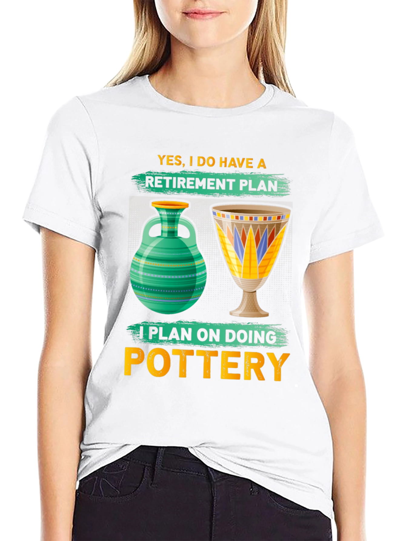 Black Pottery Retirement Plan T-Shirt view 9