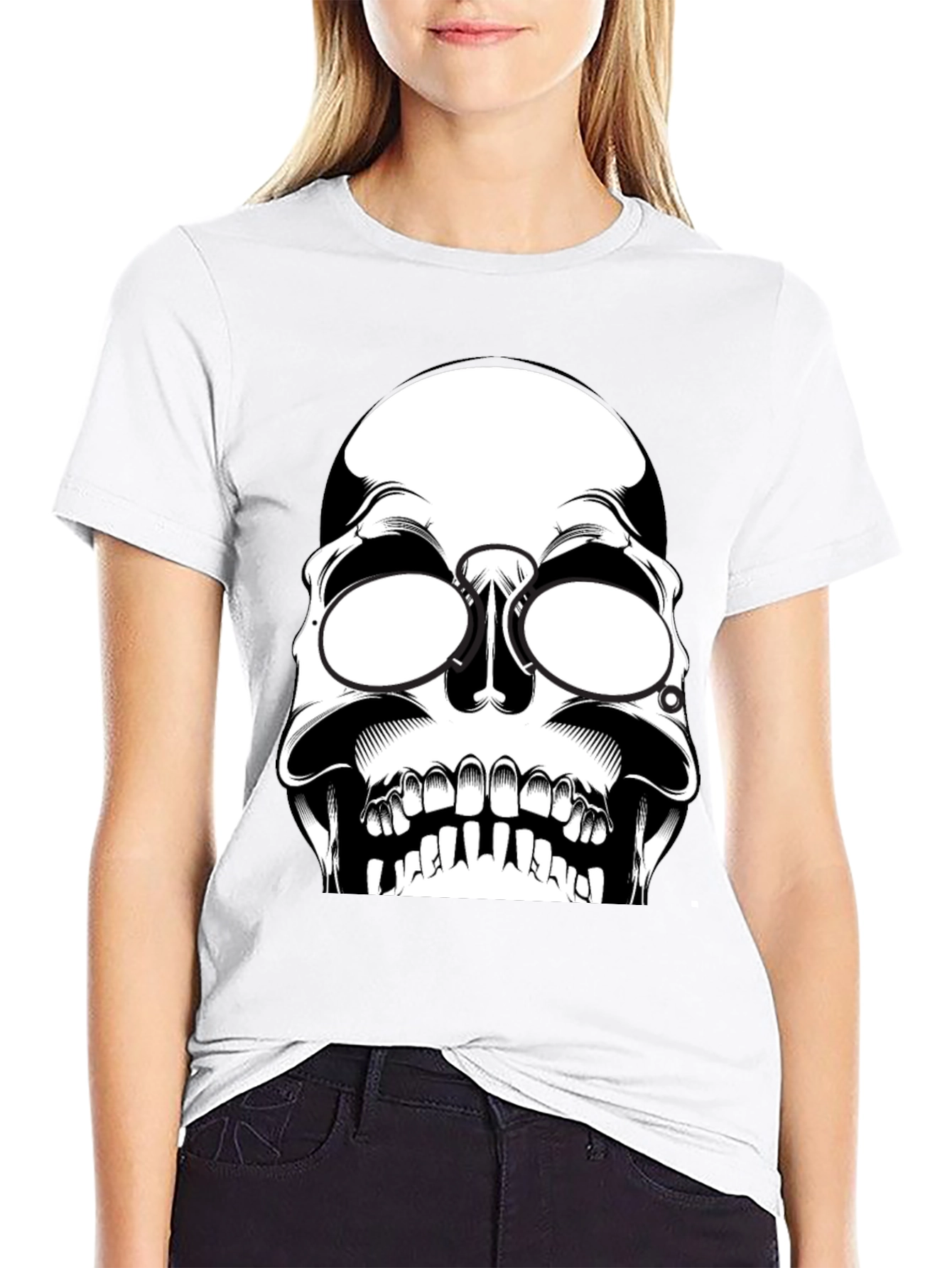 Black Skull Graphic T-Shirt - Edgy Style view 9