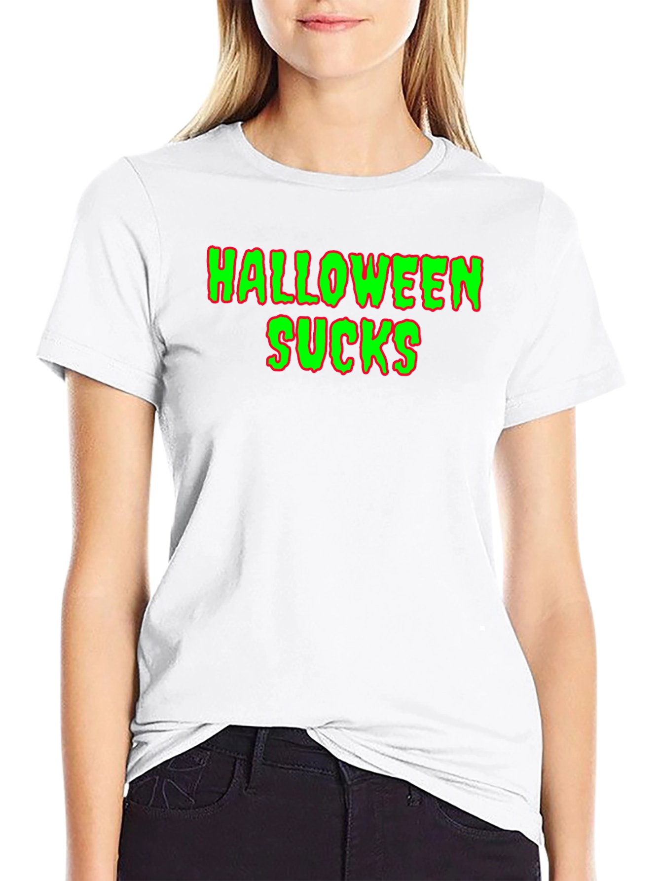 Black Halloween Sucks T-Shirt view 9