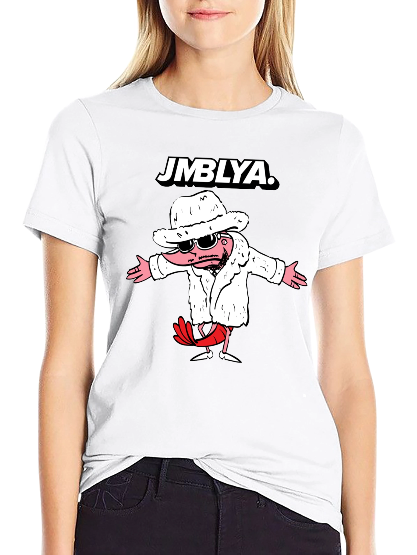 Black JMBYLA Cartoon Character Graphic T-Shirt view 9