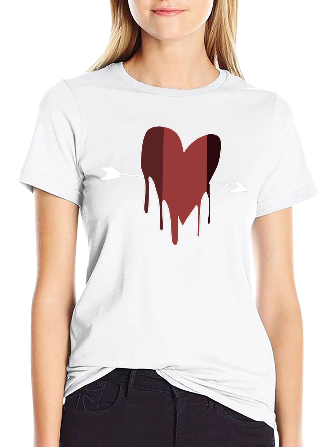 Black Bleeding Heart Arrow T-Shirt - Men's Black Tee view 9
