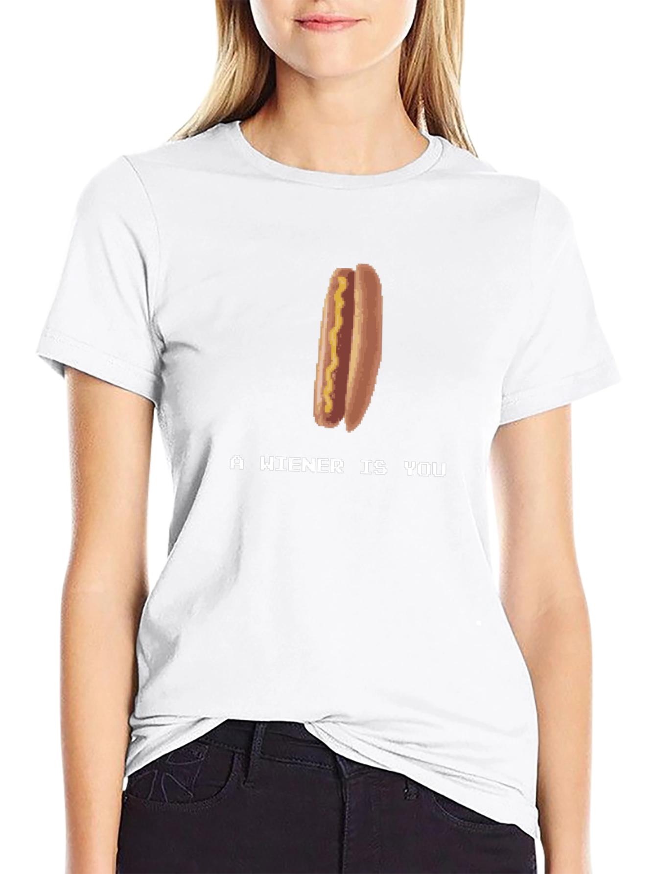 A Wiener Is You T-Shirt - Retro Game Style Hotdog Tee - 9